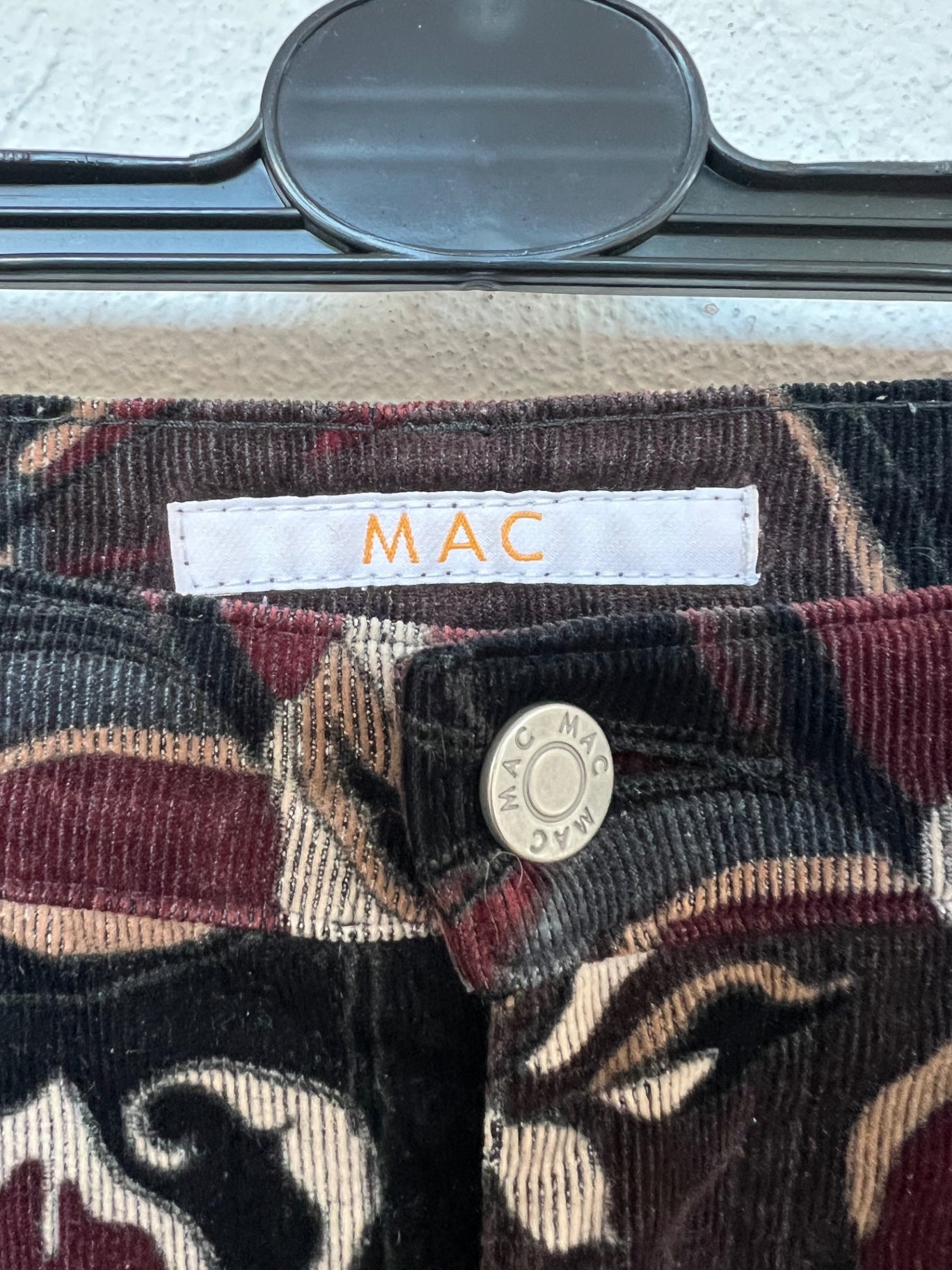 MAC Hose 36 Dunkelrot, Schwarz, Beige