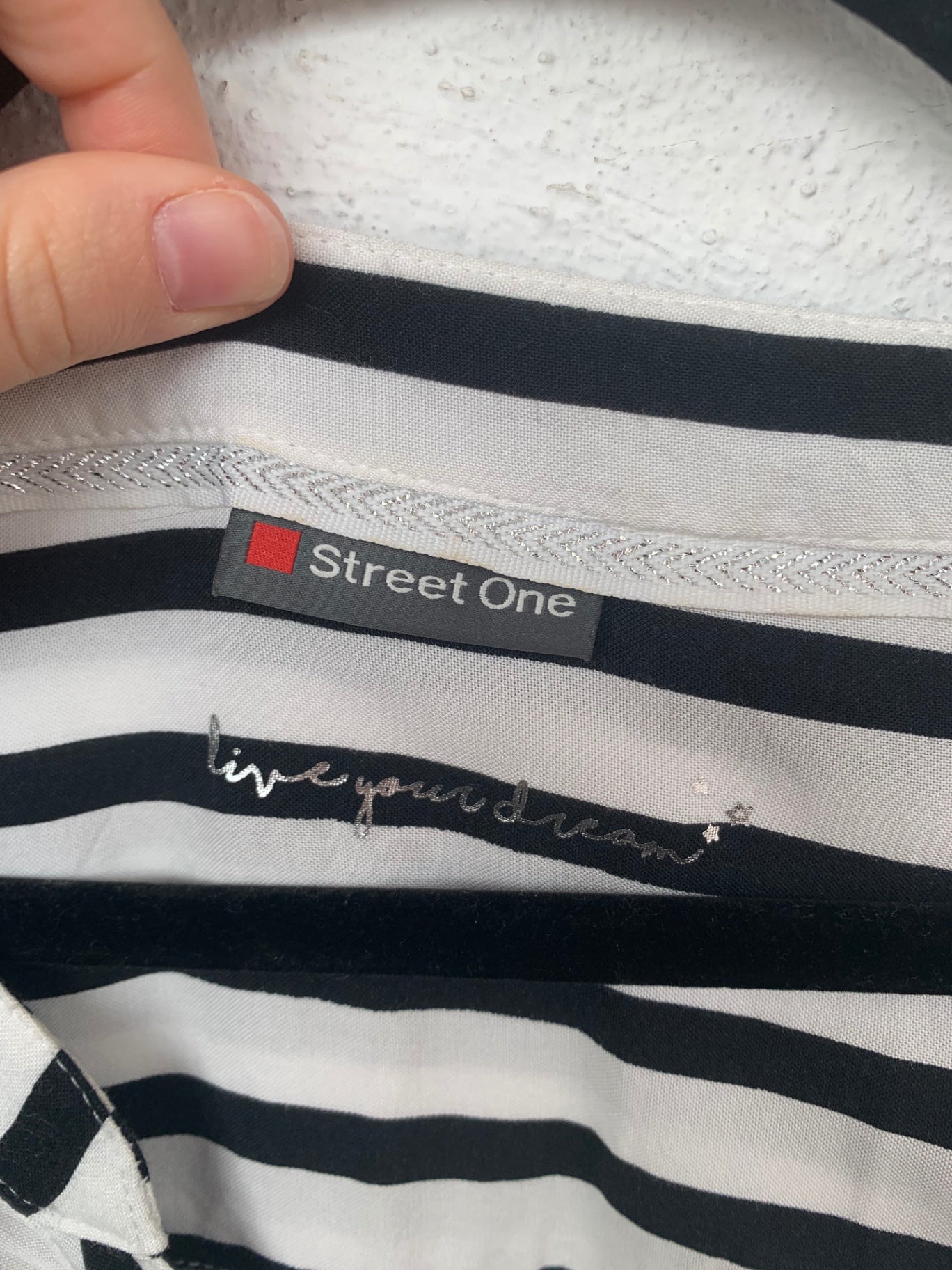 Street One Bluse 42 Schwarz-Weiß