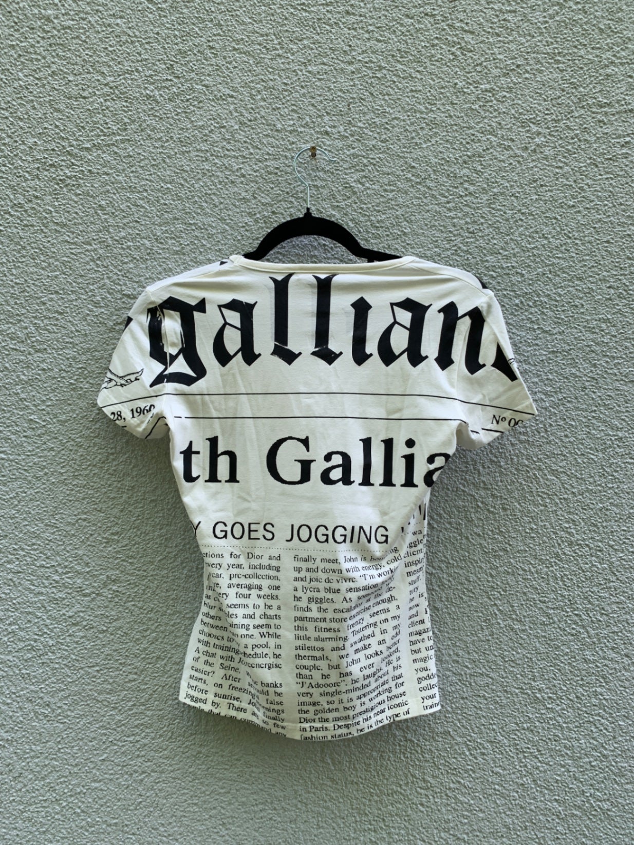 Galliano T-Shirt S Weiß mit Schwarz