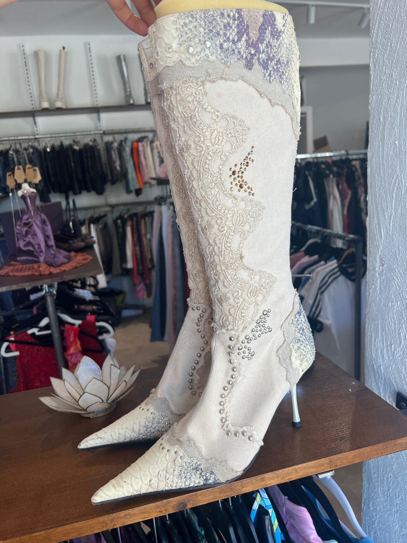 el dantée Stiefel 40 Elfenbein