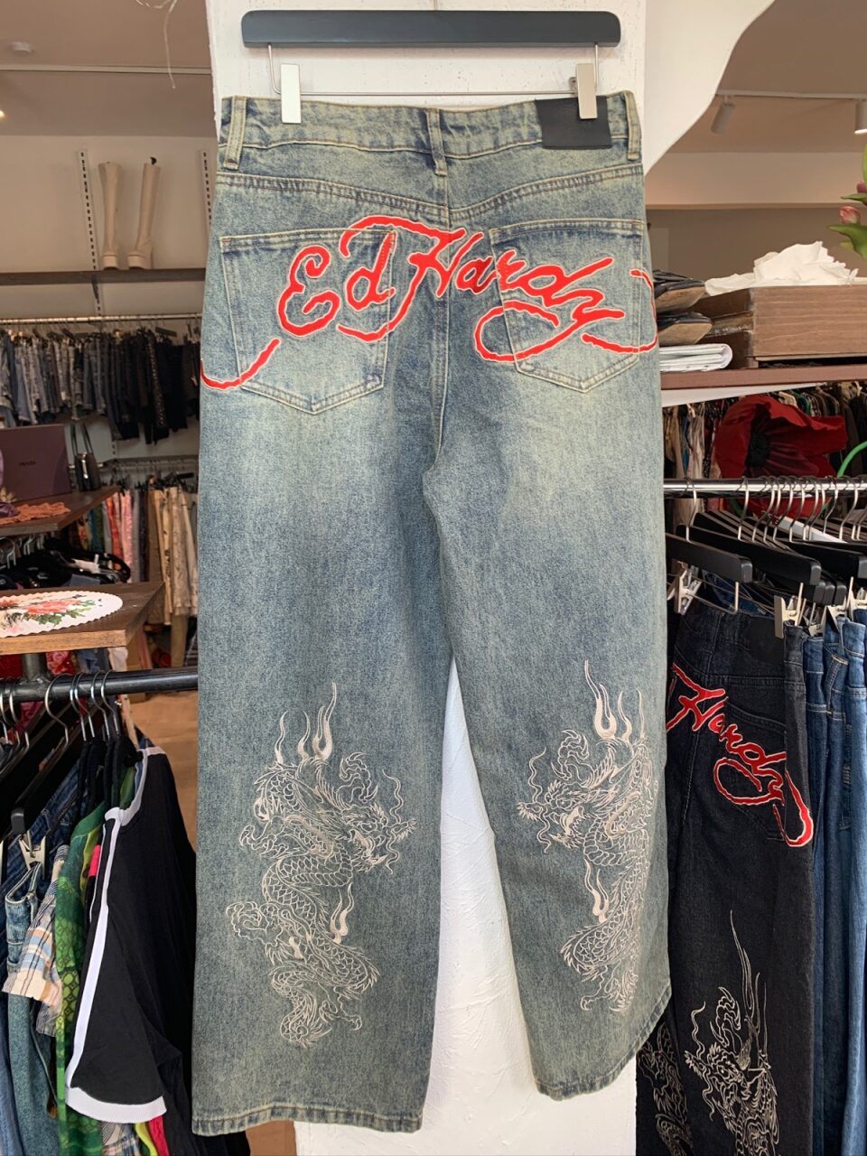 Ed Hardy x Urban Outfitters Jeans S Blau und Grau
