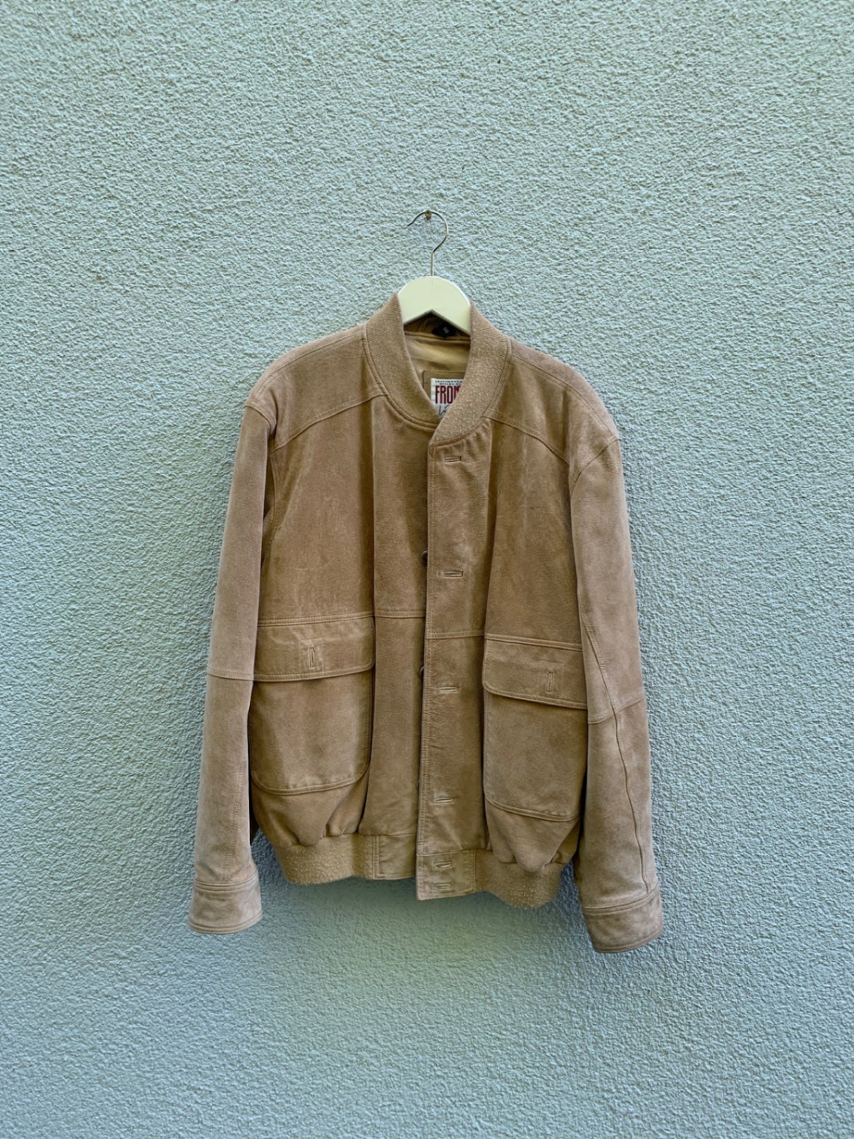 Front Line Lederjacke 50 Beige/Braun