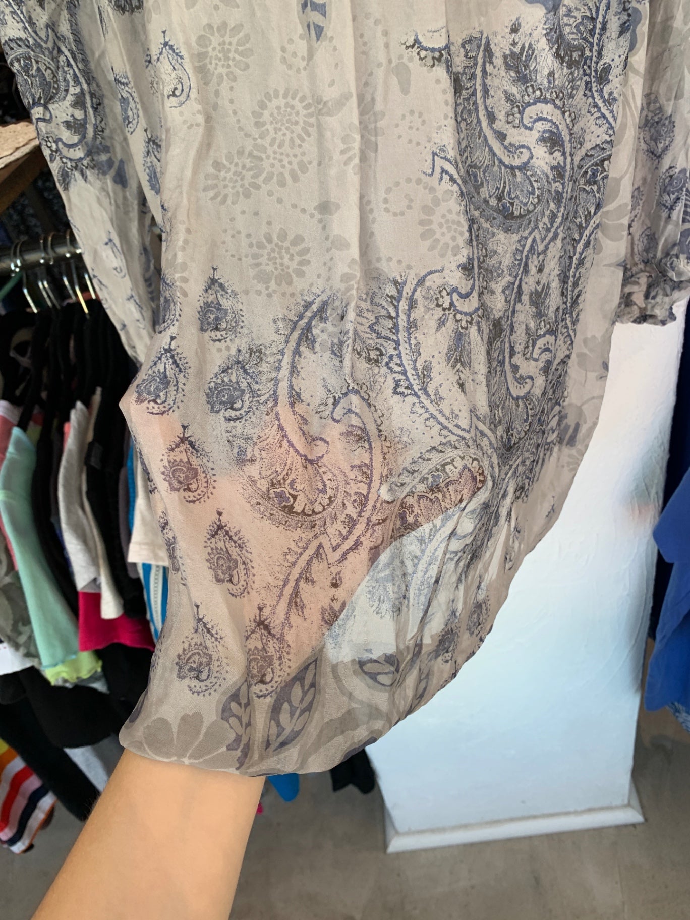 Made in Italy Bluse L Weiß und Blau