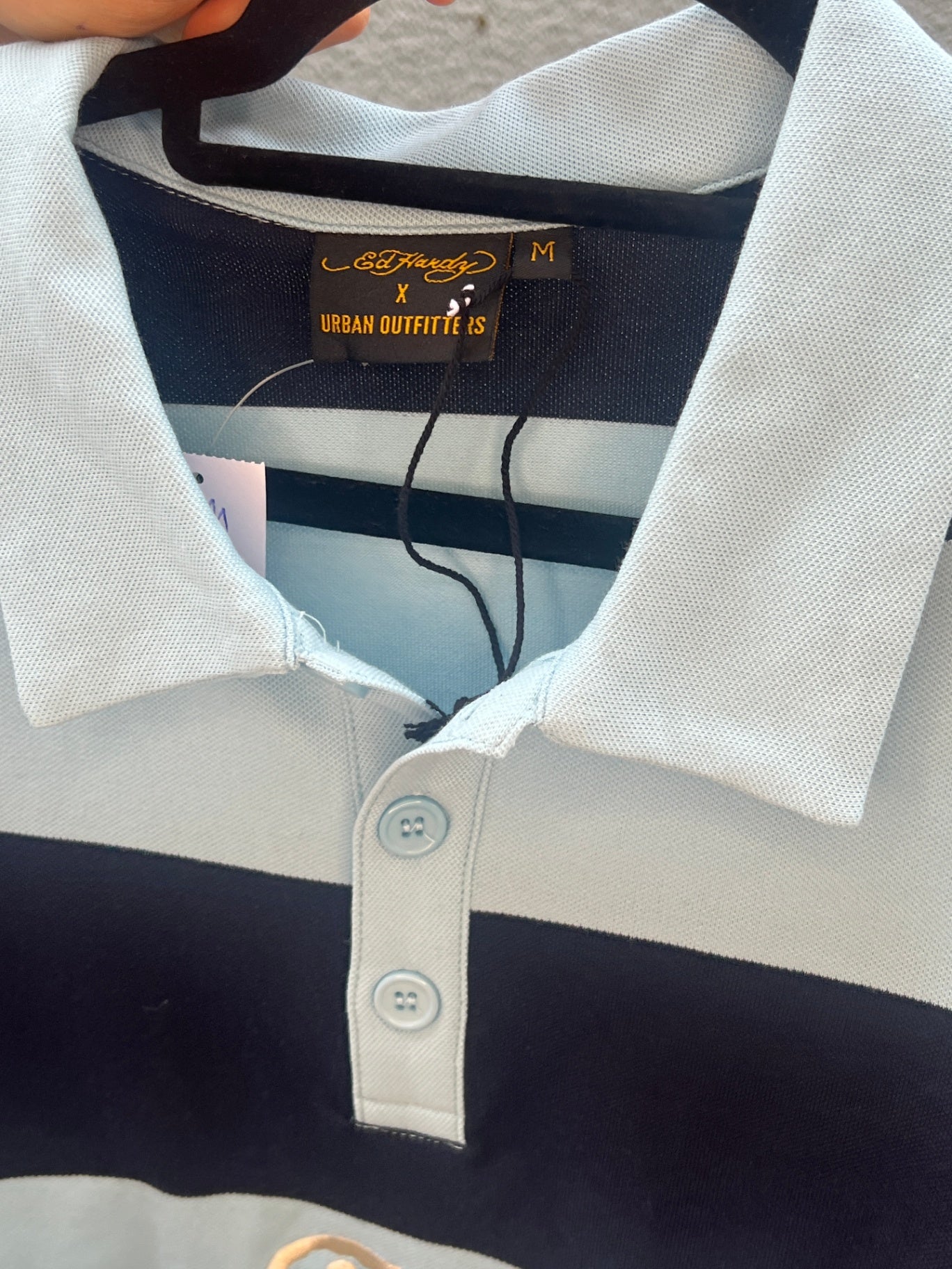 Ed Hardy x Urban Outfitters Poloshirt M Blau