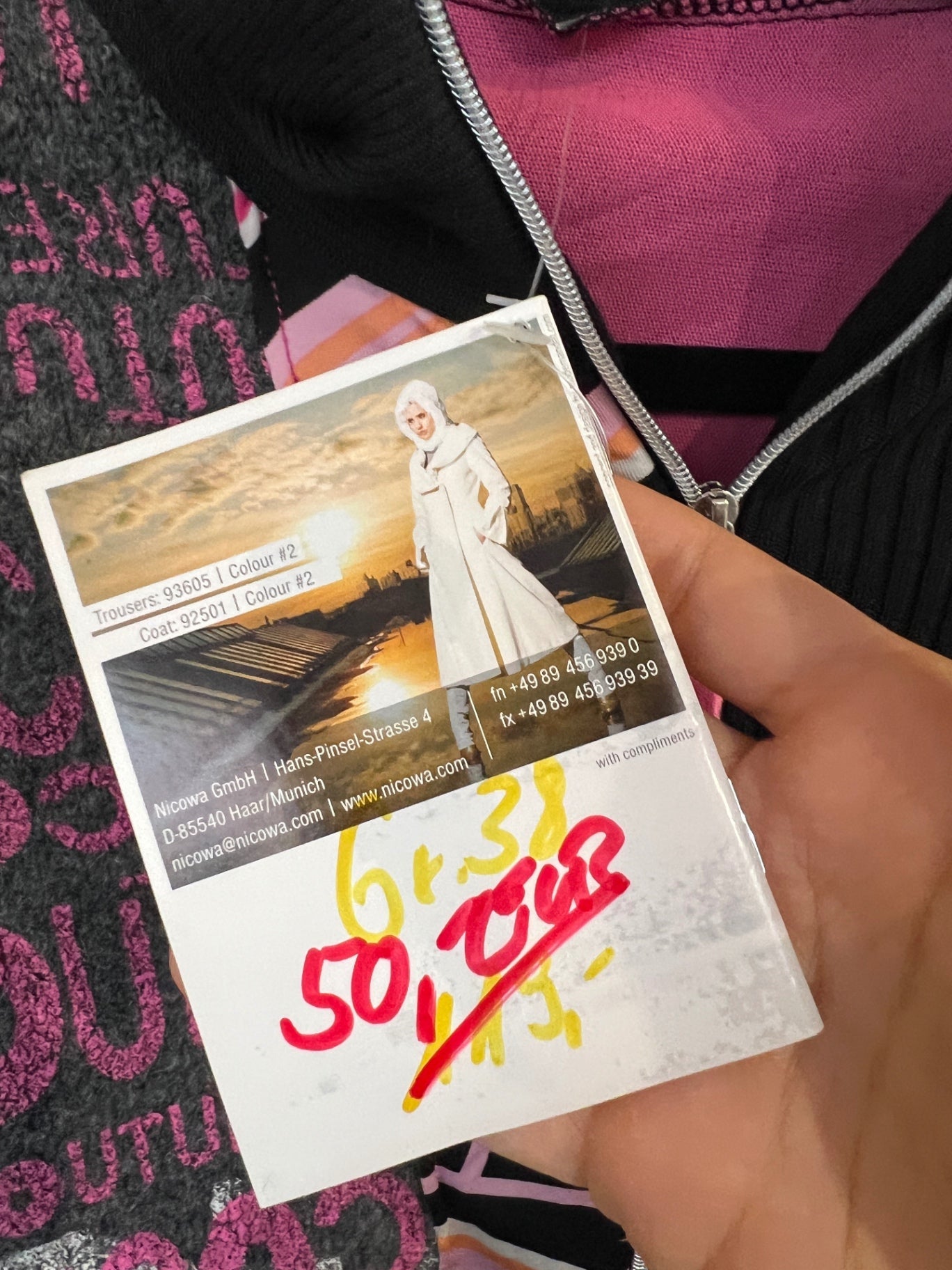 Nikowa Jacke 38 Schwarz, Pink, Grau, Weiß, Orange