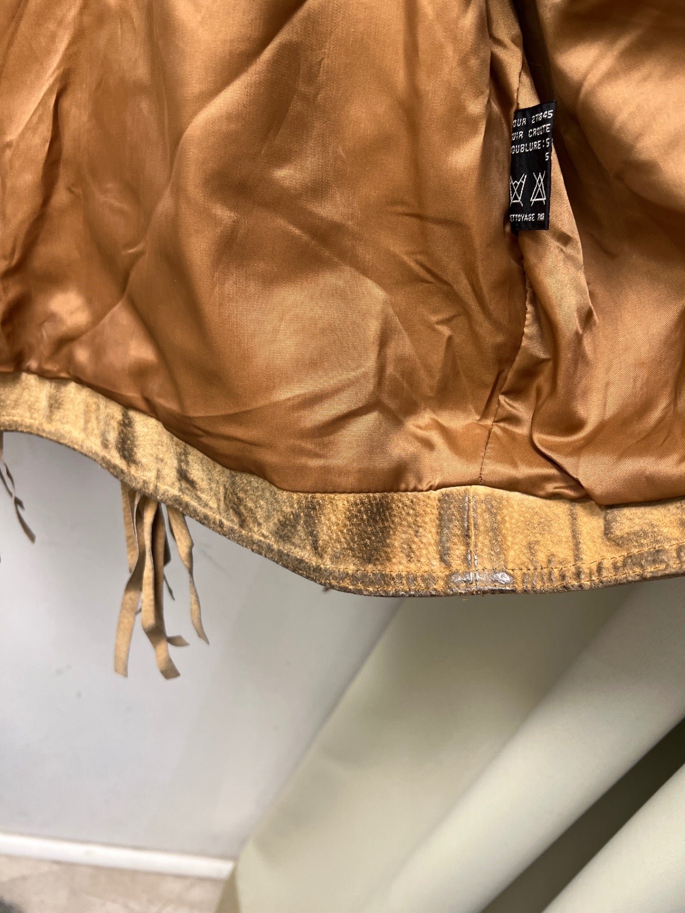 Jacke mit Fransen 44 Hellbraun