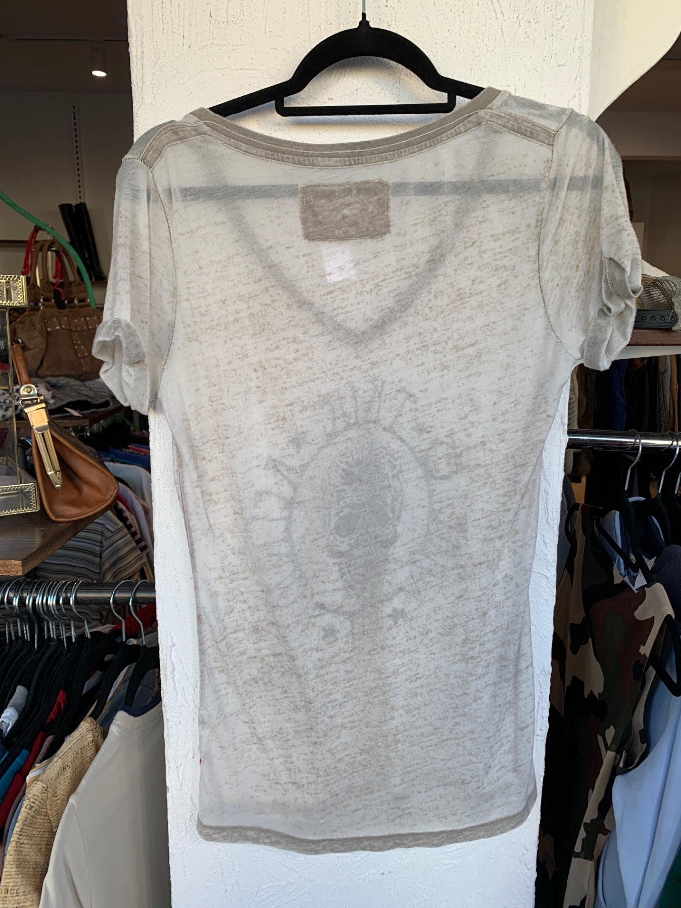 True Religion T-Shirt M Creme Grau