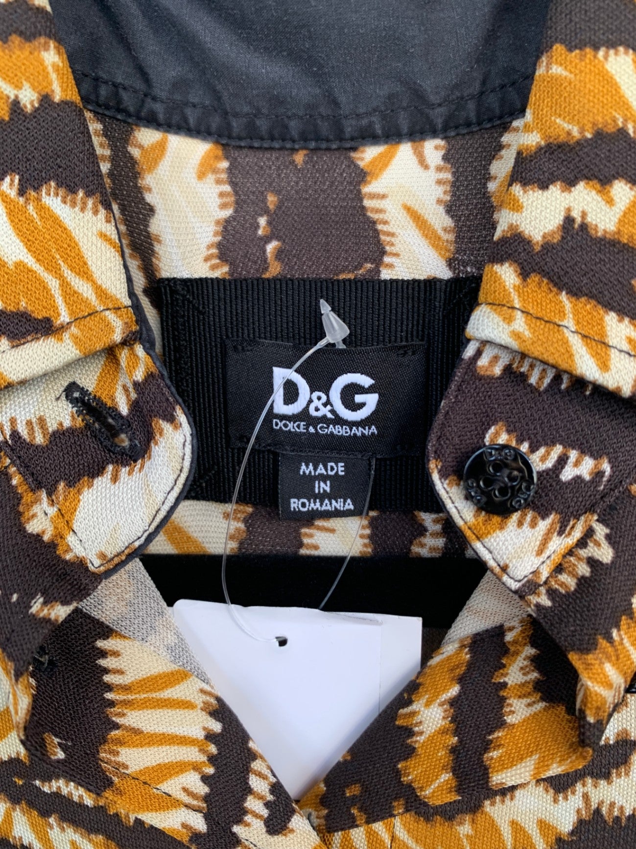 D&G (Dolce & Gabbana) Oberteil S Beige, Schwarz, Braun, Gelb