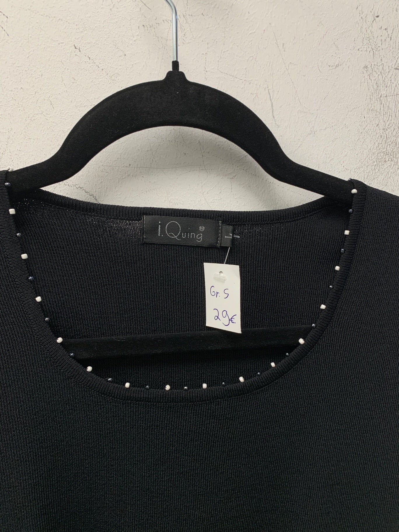 i.Quing Top S Schwarz mit Perlen