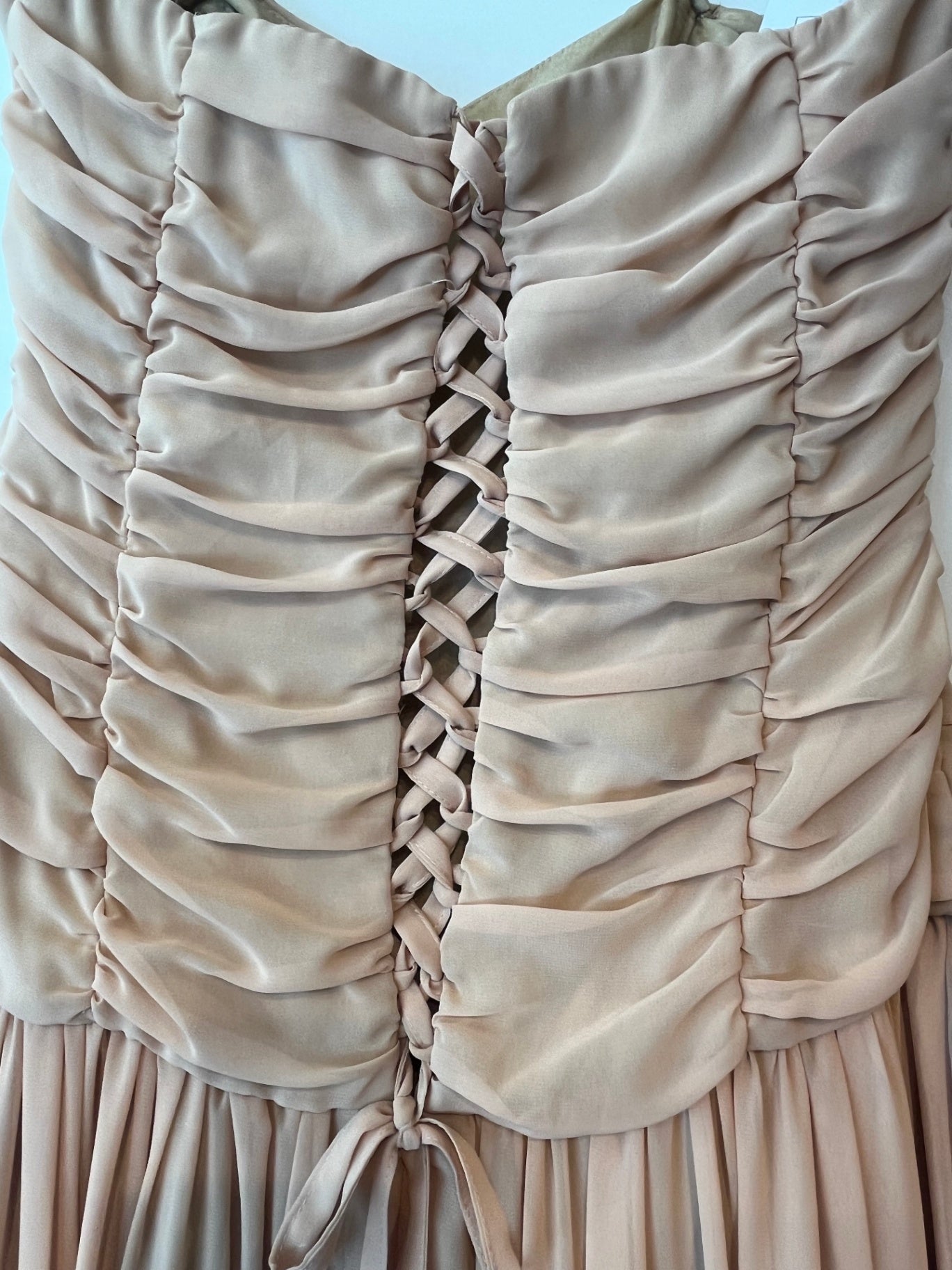 Abendkleid XS Beige