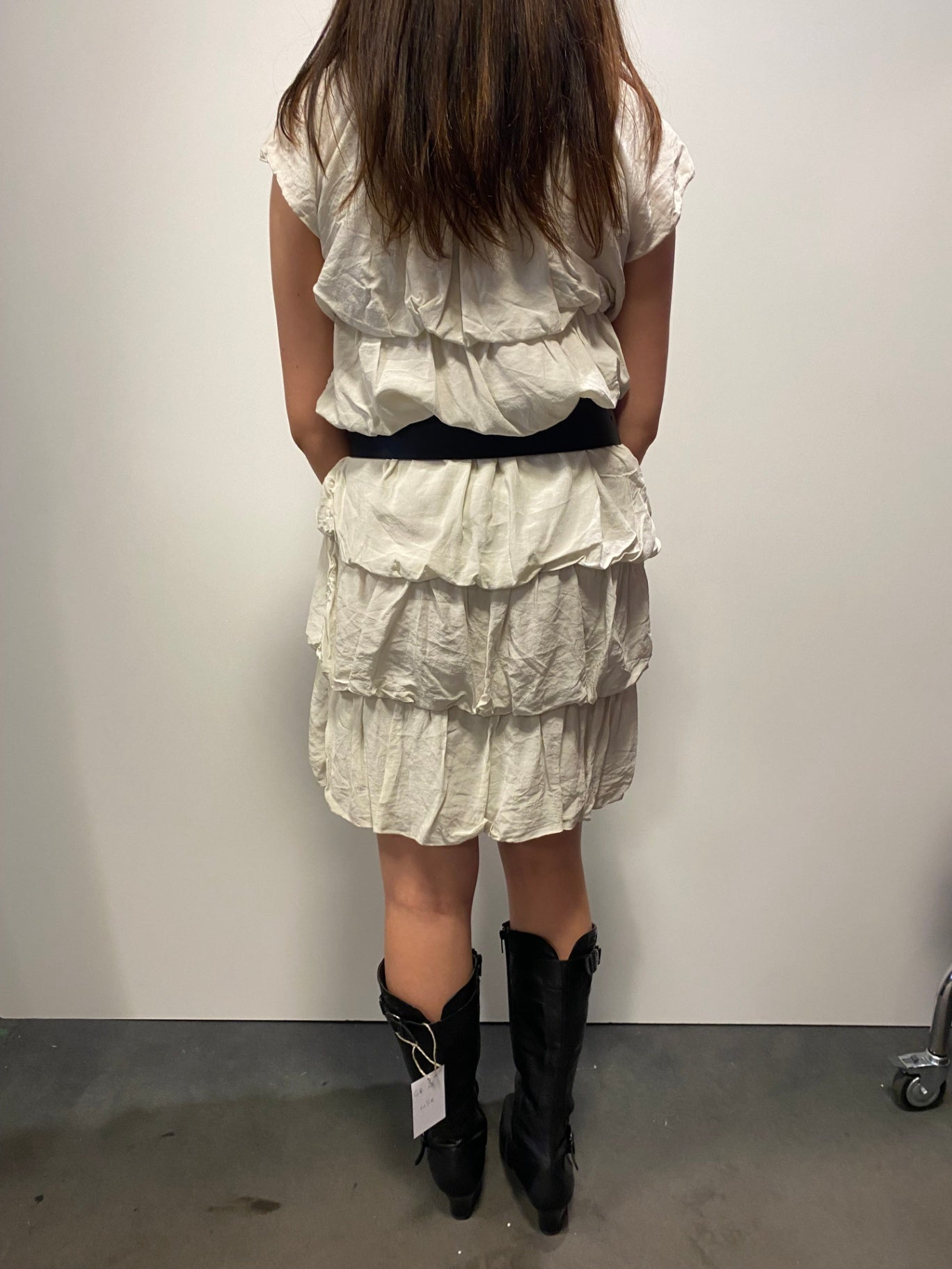 Kleid (100% Seide) S Beige