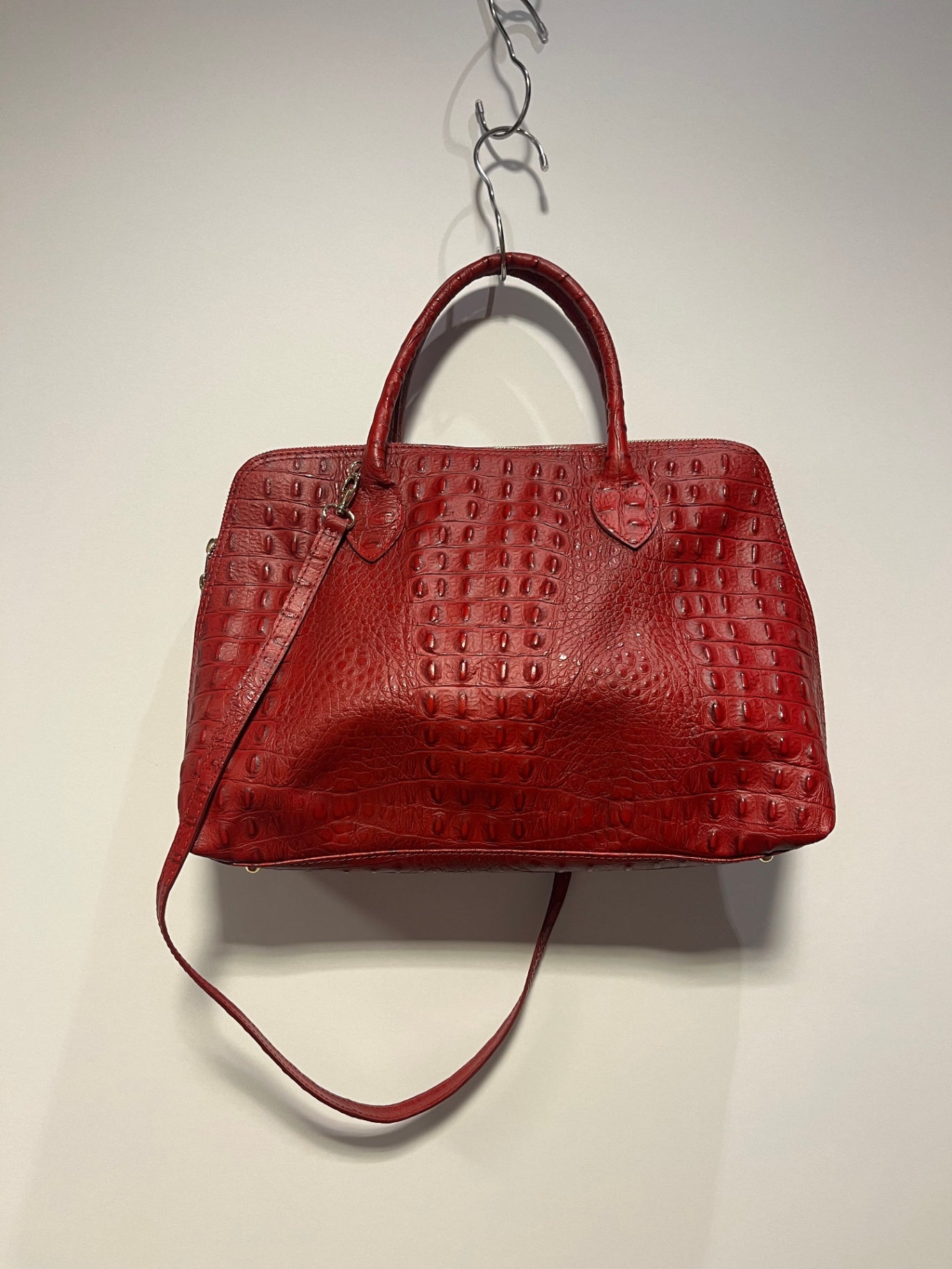 Tasche Rot mit Kroko-Optik