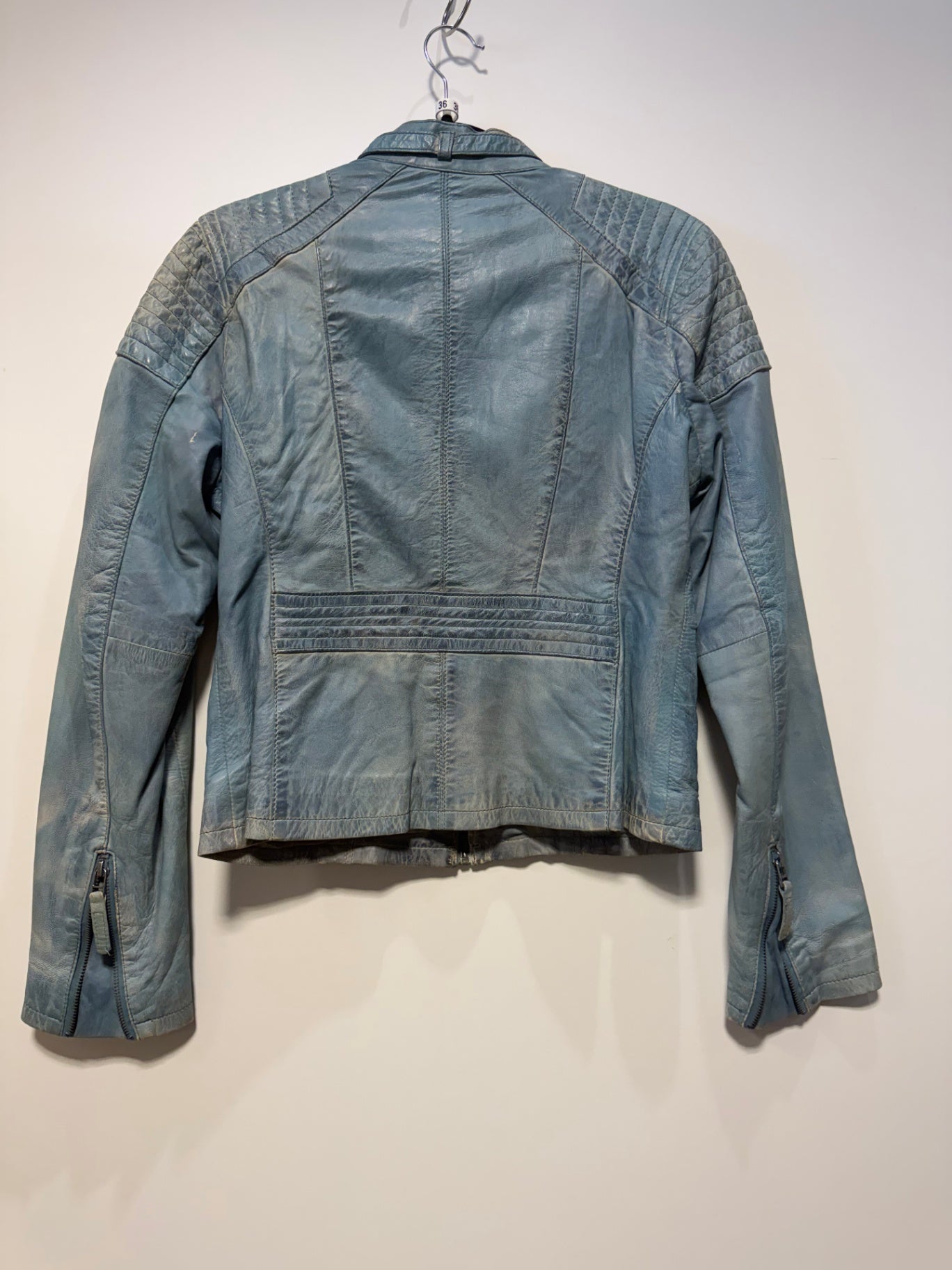 Lederjacke 36 Blau