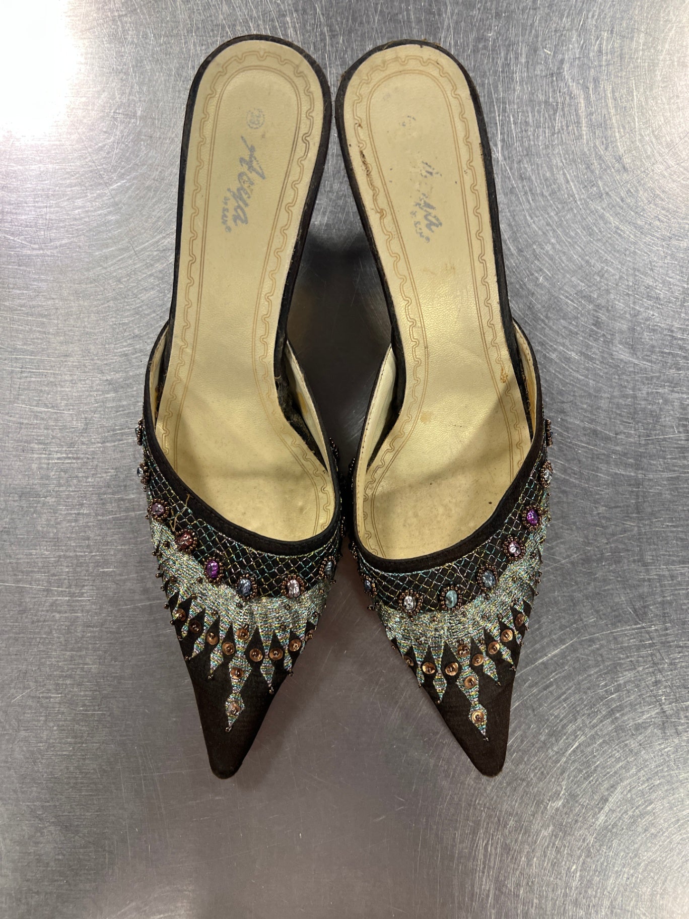 Heels 39 Braun mit Pailletten