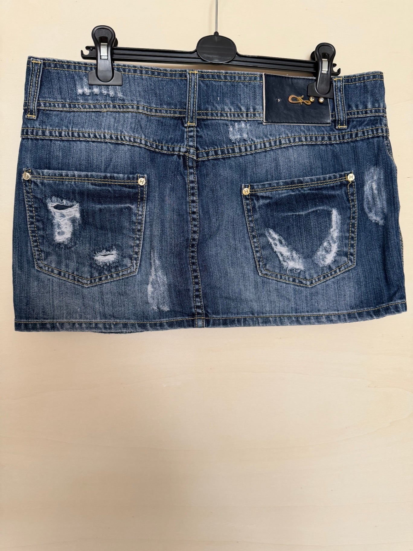 Jeansrock M mit goldenen Pailletten