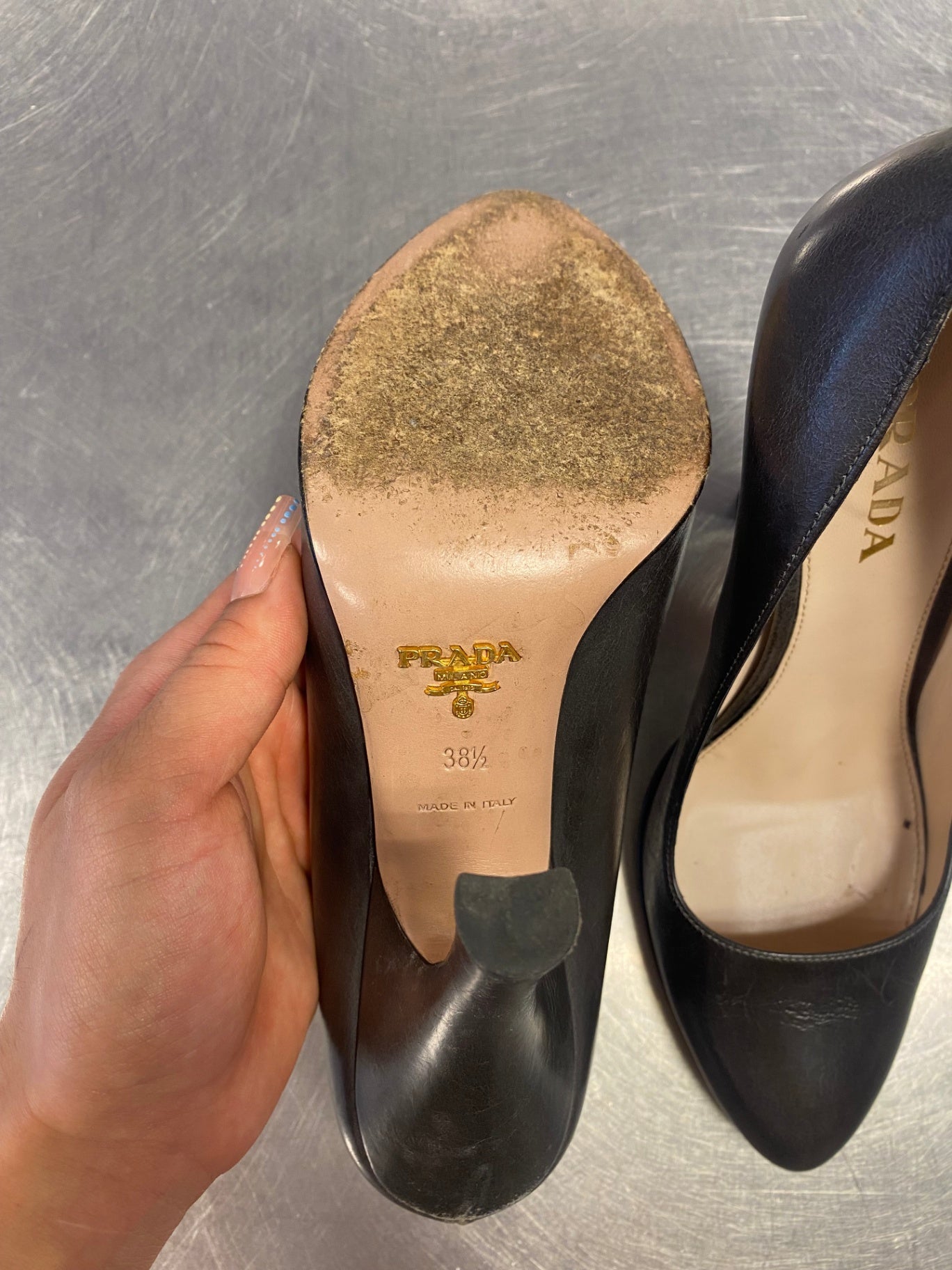 PRADA Pumps 38 1/2 Dunkelgrau
