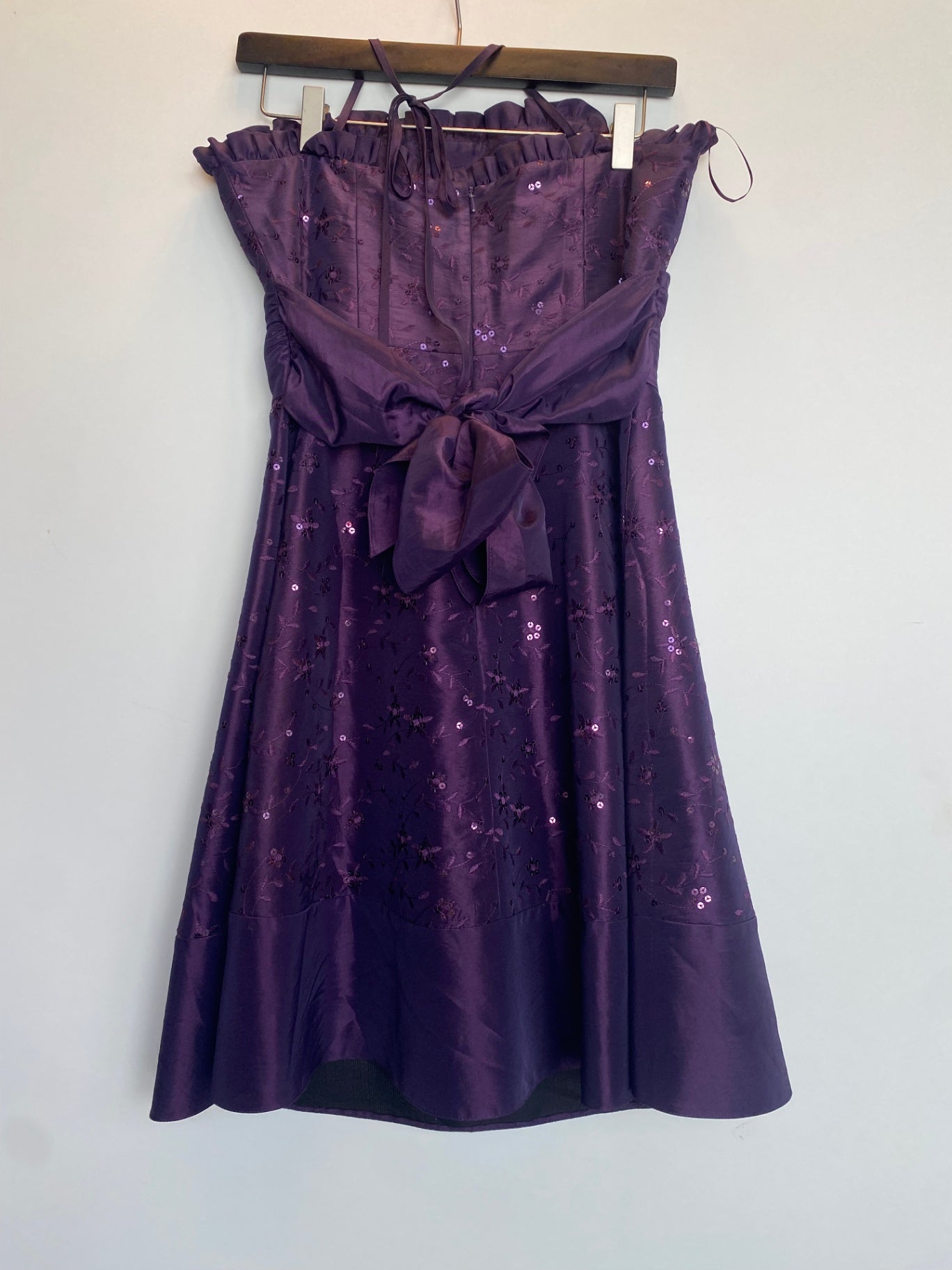 Abendkleid S Lila mit Pailletten