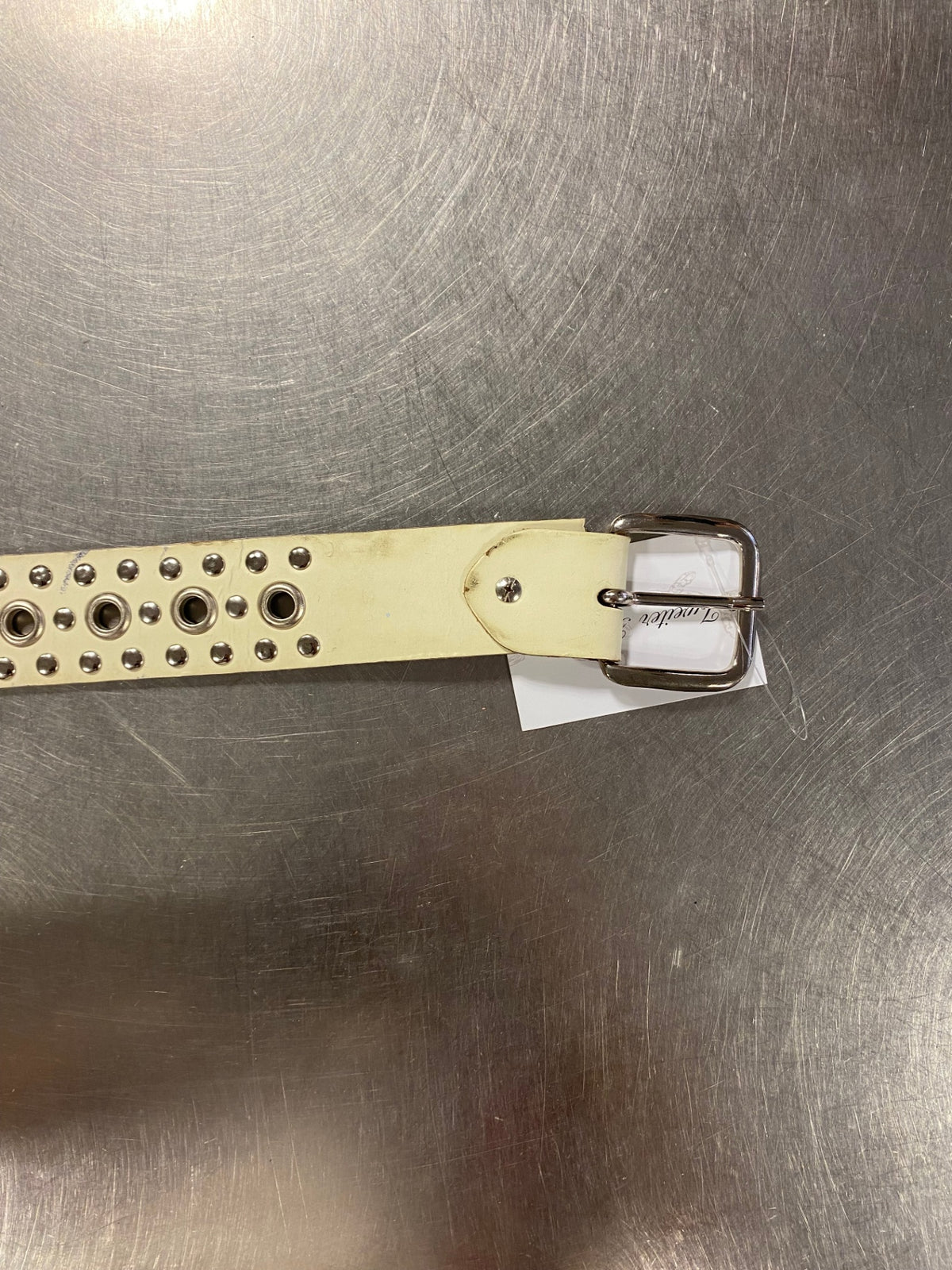 Gürtel Creme Metall