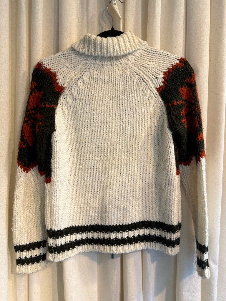Strickjacke M Weiß, Schwarz, Rot