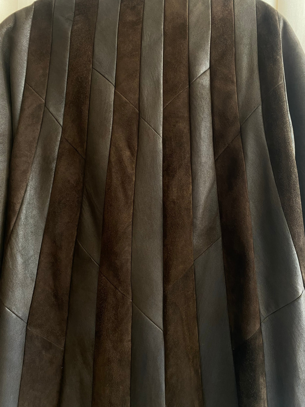 Wildleder/Leder Mantel L Braun