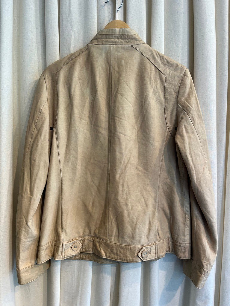 Lederjacke beige