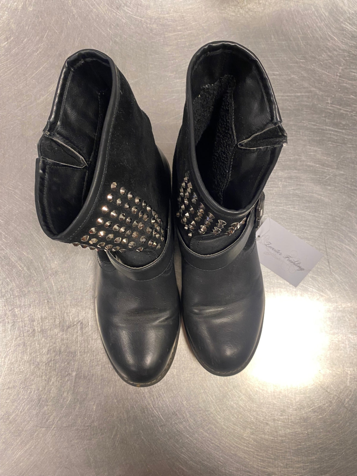 Leder Stiefeletten 39 Schwarz