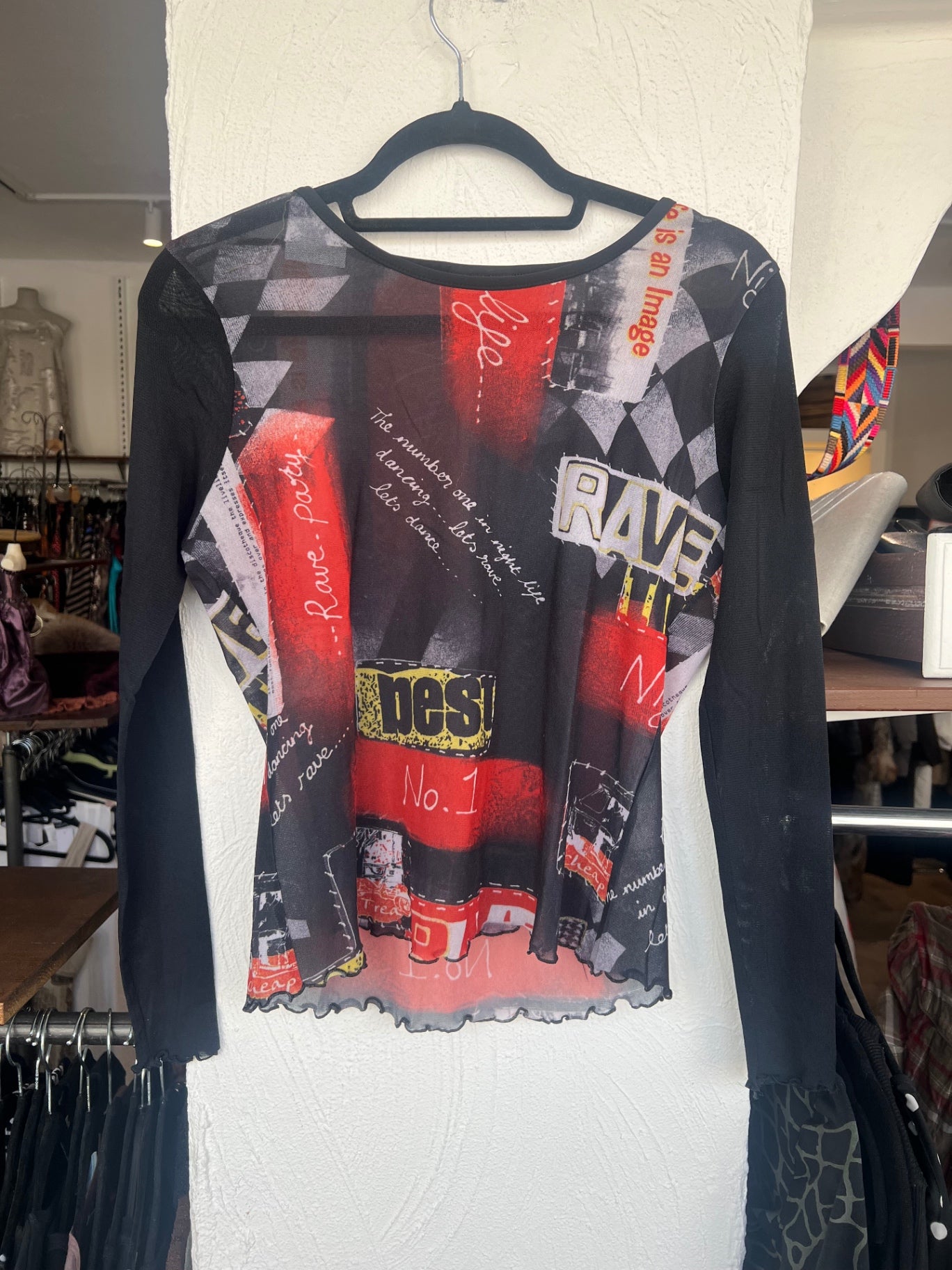 Luna Soreti Langarmshirt Schwarz und Multi-Farben