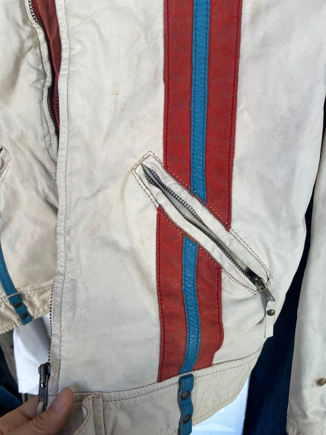 Blend Lederjacke L Beige