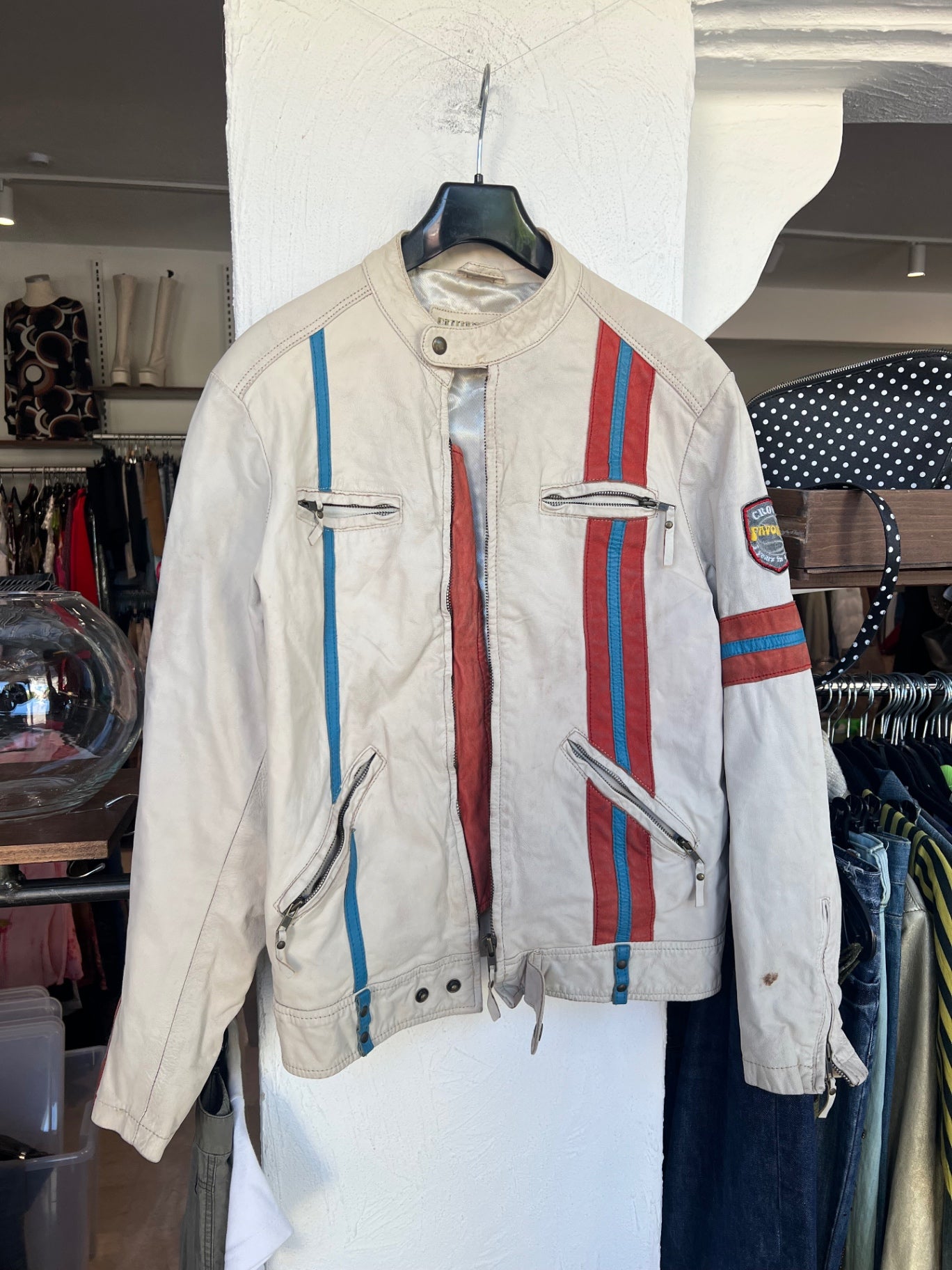 Blend Lederjacke L Beige
