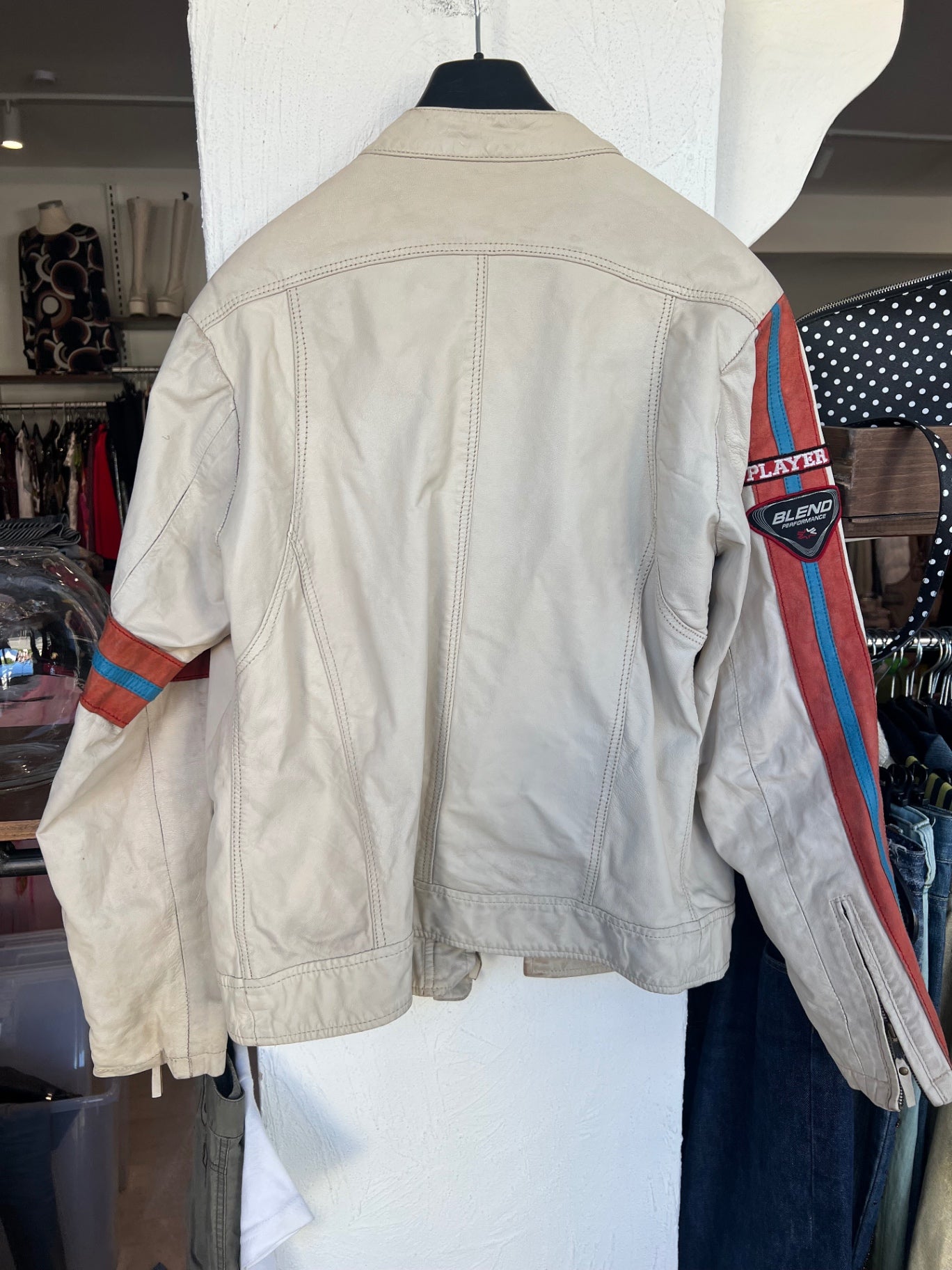 Blend Lederjacke L Beige