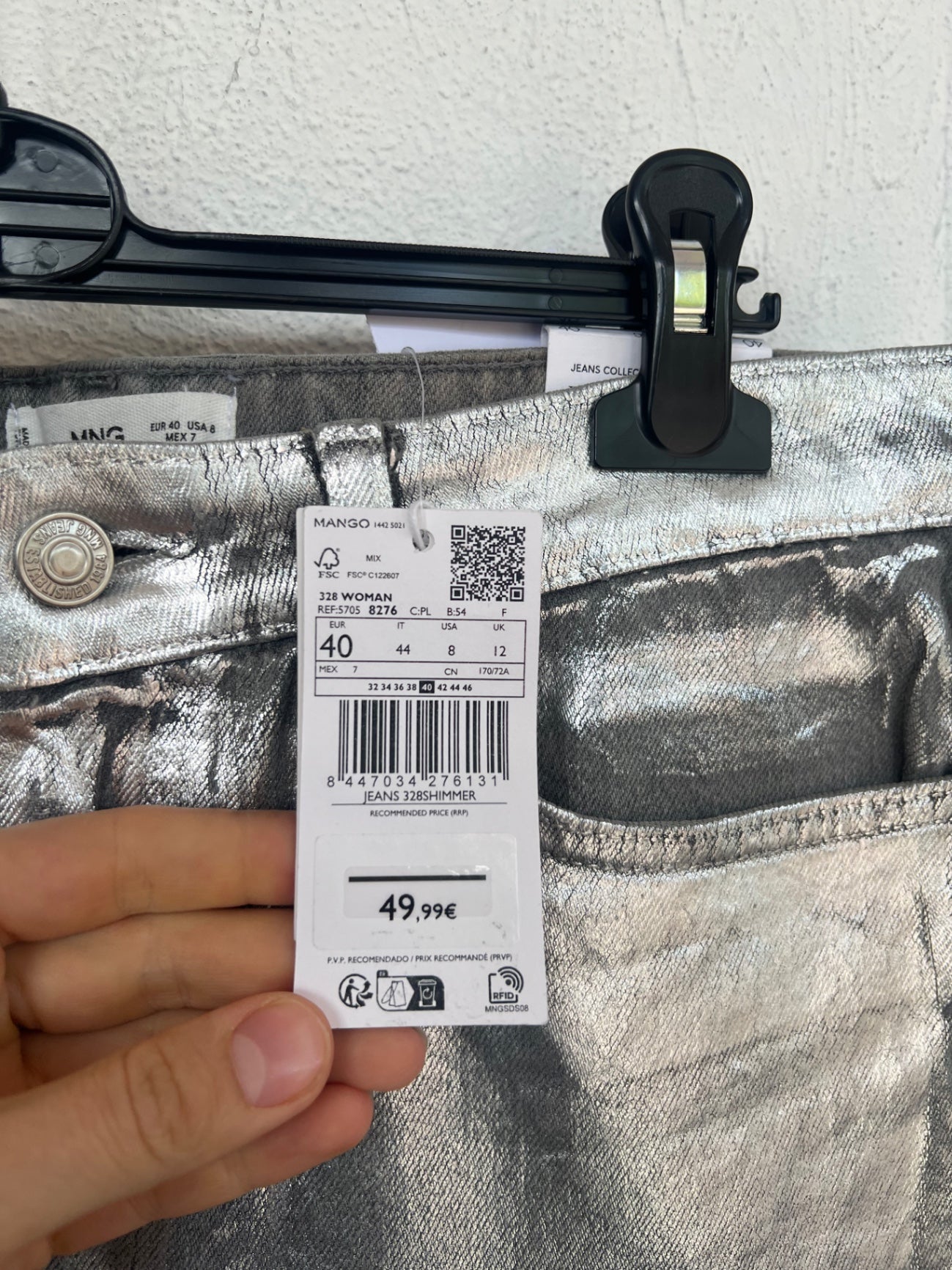 Mango Jeans 40 Silber