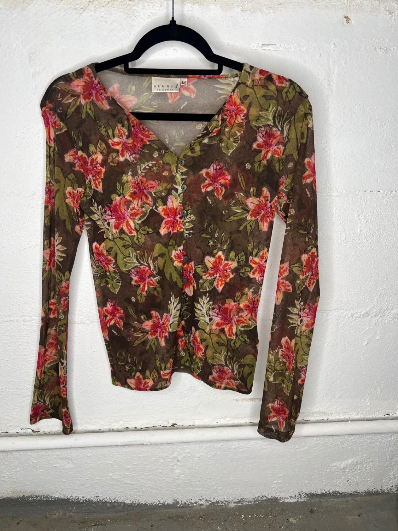 HENNE'S collection Langarmshirt M Mehrfarbig (Blumenmuster)