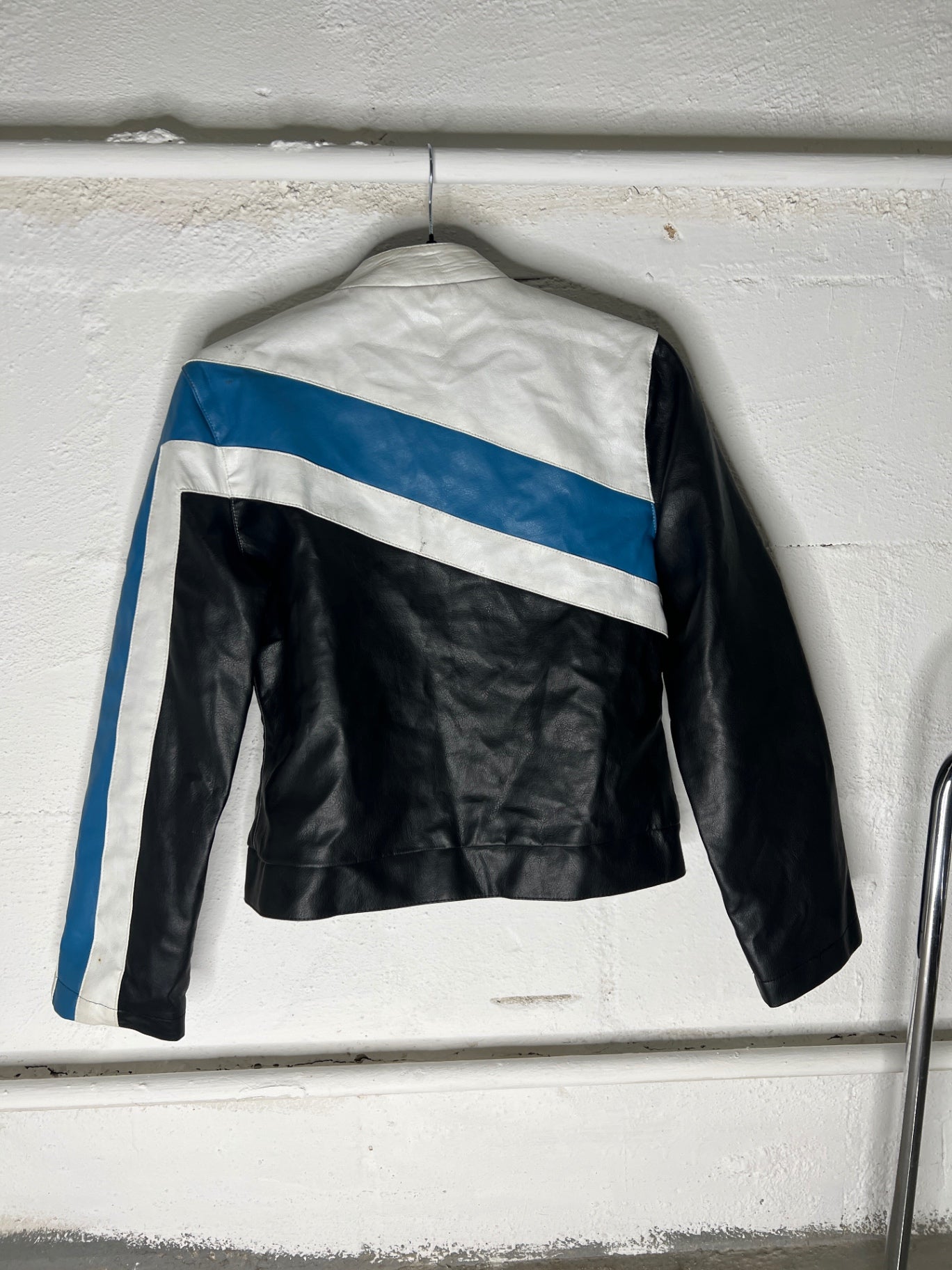 ZOE Lederjacke M Schwarz, Weiß, Blau