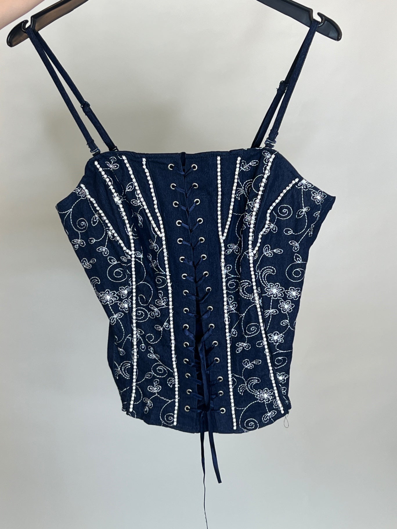 Corset Top L Blau