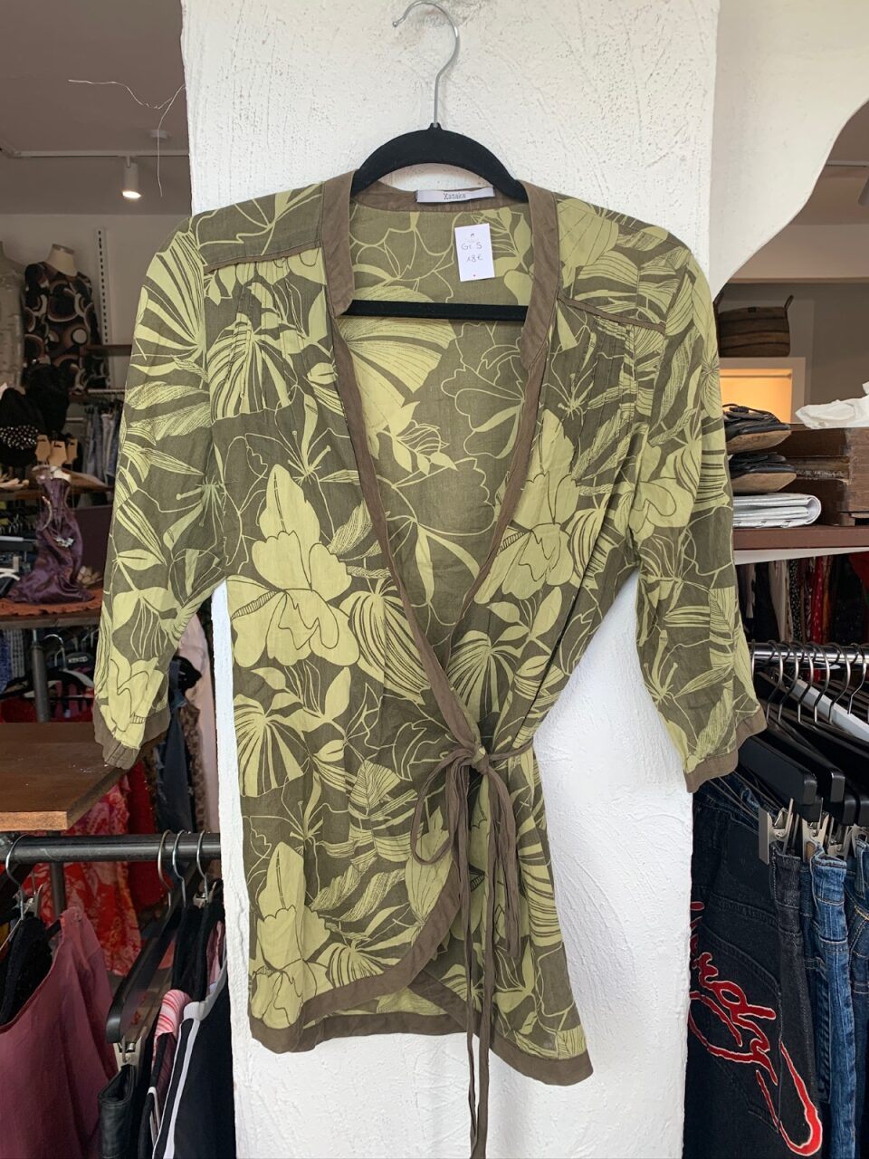 Xanaka Hemdkleid S Grün und Beigetöne
