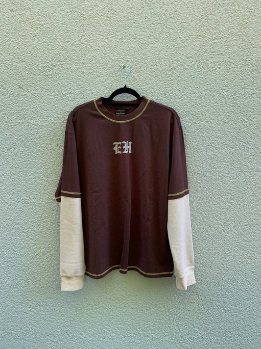a Ed Hardy Langarmshirt S Braun und Creme