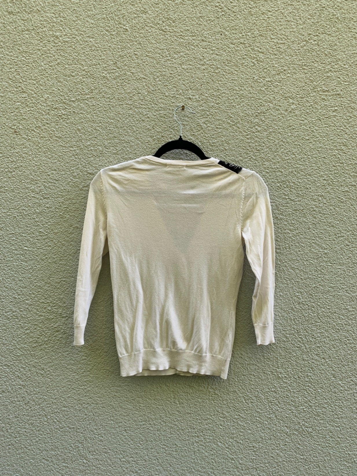 H&M Oberteil XS Beige mit schwarzer Spitze