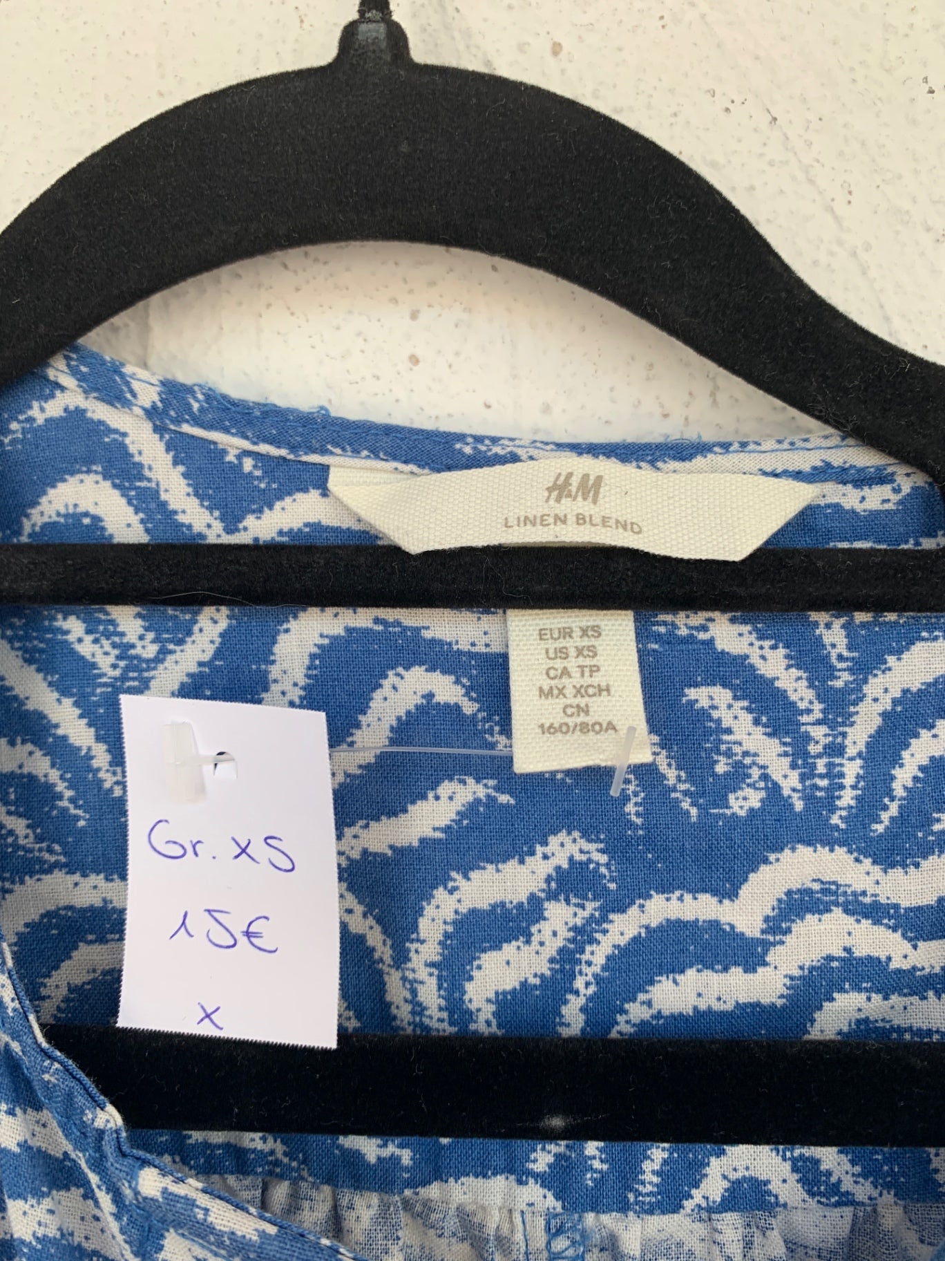 H&M Kleid XS Blau und Weiß
