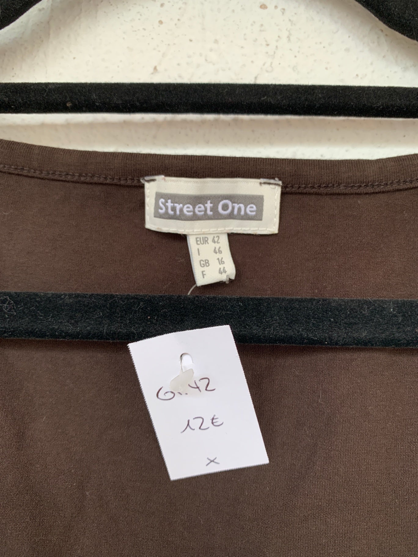 Street One Ärmelloses Oberteil 42 Braun und Weiß