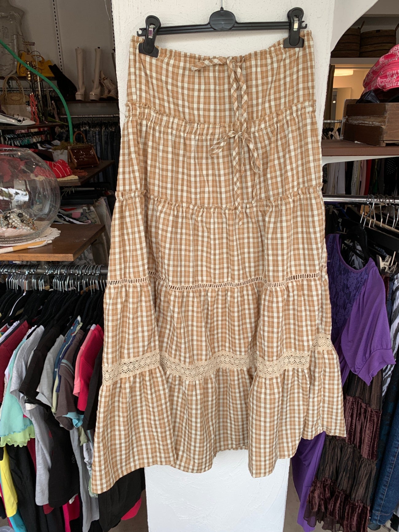 Daisy Street Maxirock 36 Beige/Braun