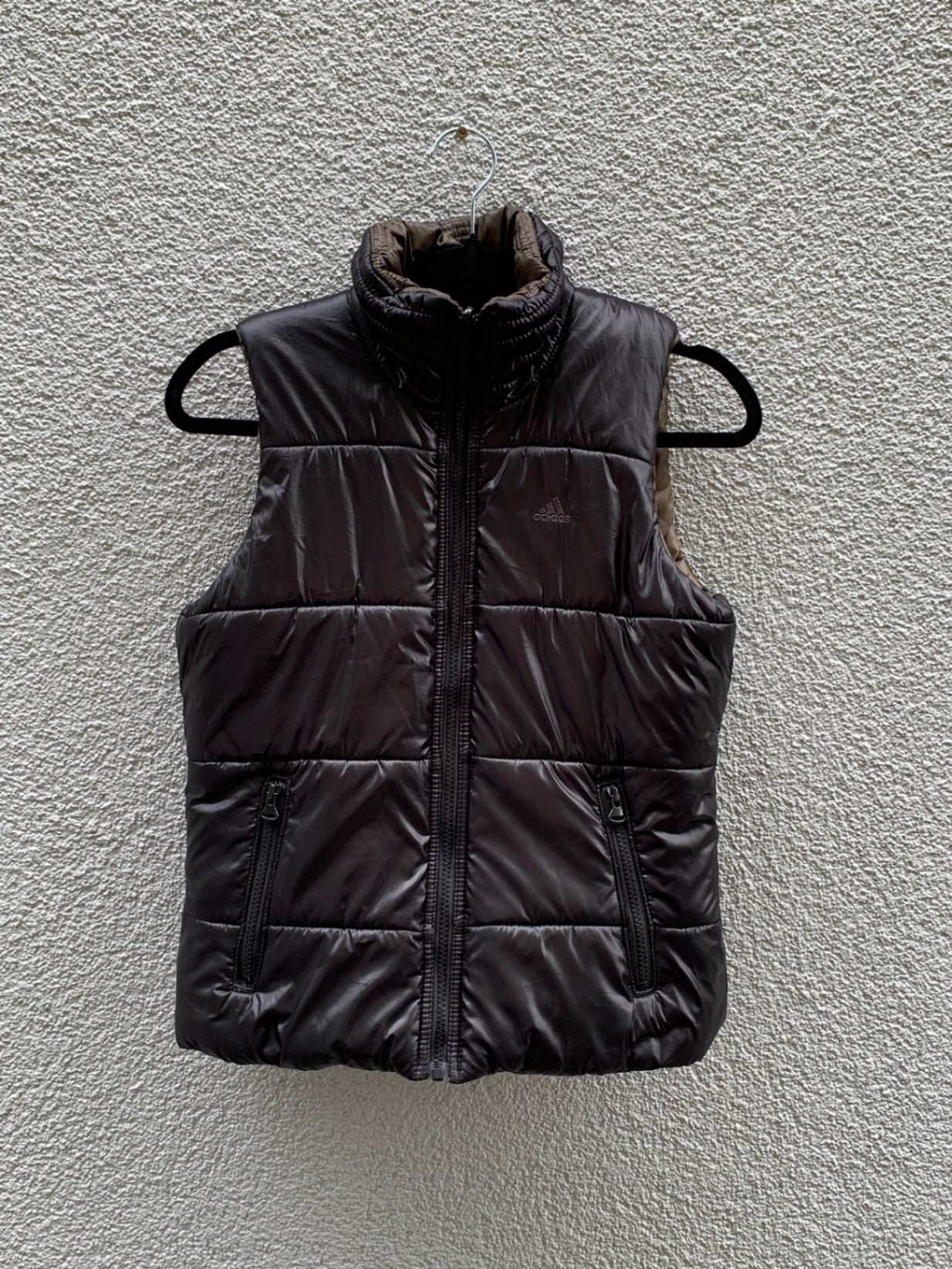 Adidas Wende Puffer Weste 36 Schwarz, Braun