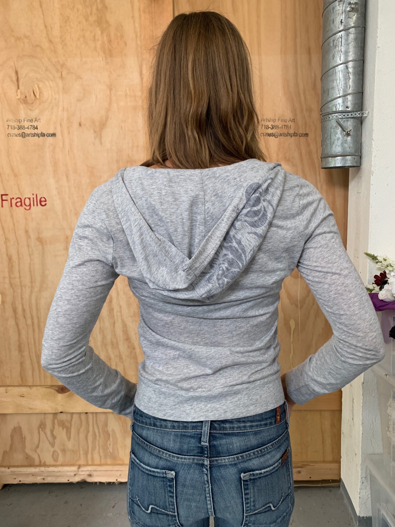 Hilfiger Deine Langarmshirt mit Kapuze S Grau