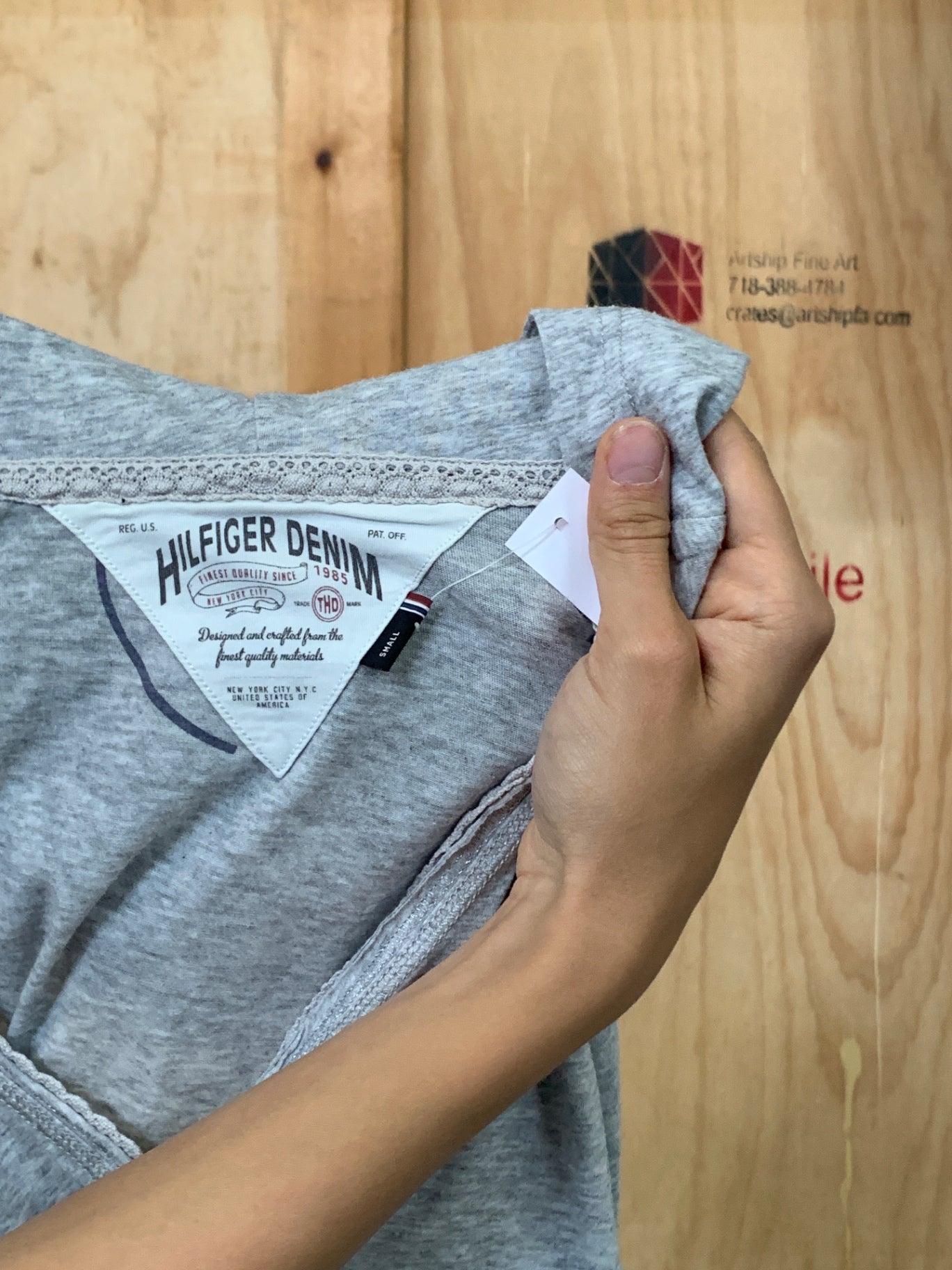 Hilfiger Deine Langarmshirt mit Kapuze S Grau