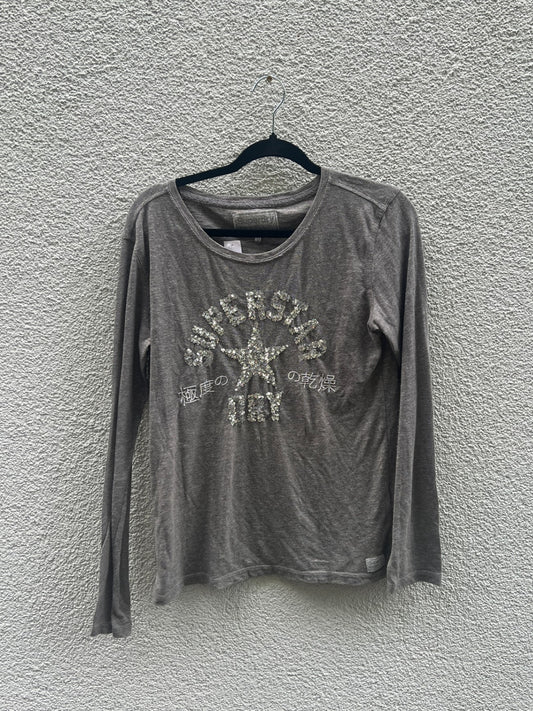 Superdry Langarmshirt M Grau