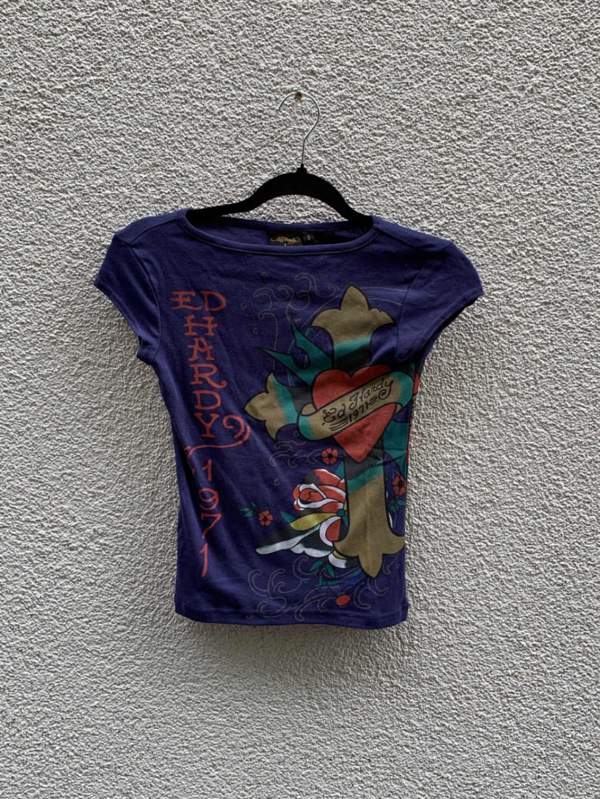 Ed Hardy Shirt S Blau, Braun