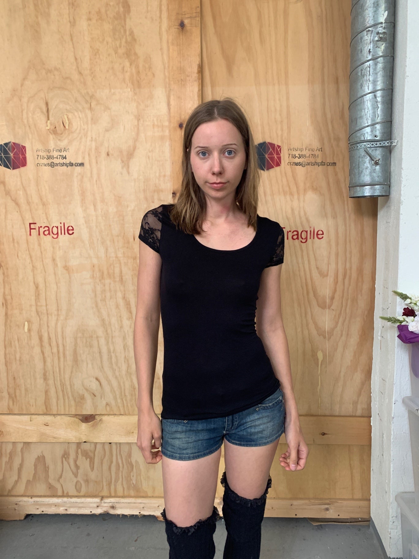 Nana outfitters T-Shirt M Schwarz mit Spitze