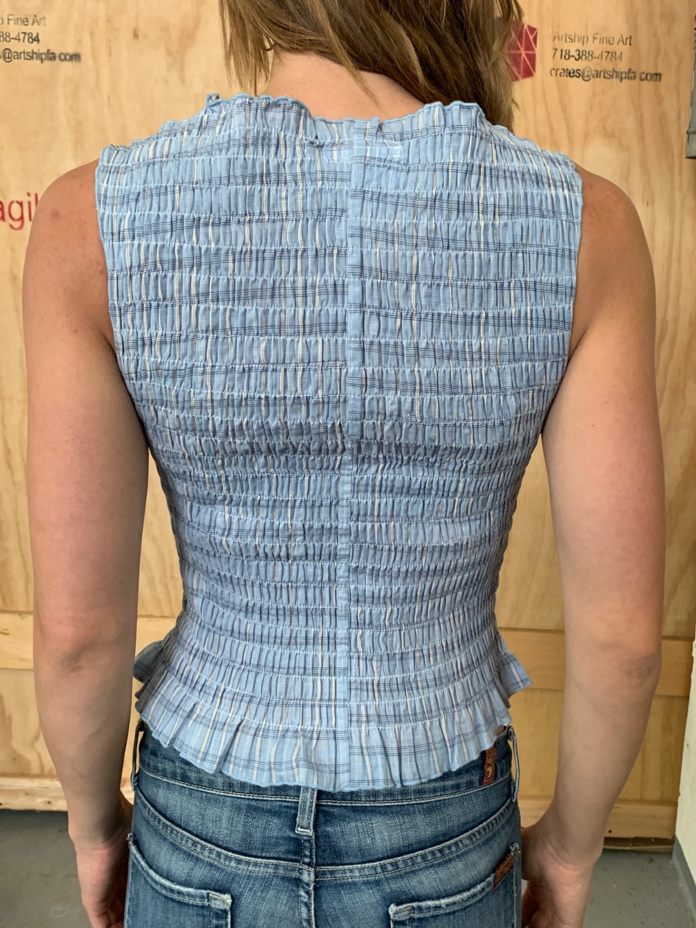 Daisy Street Top S Blau, Weiß