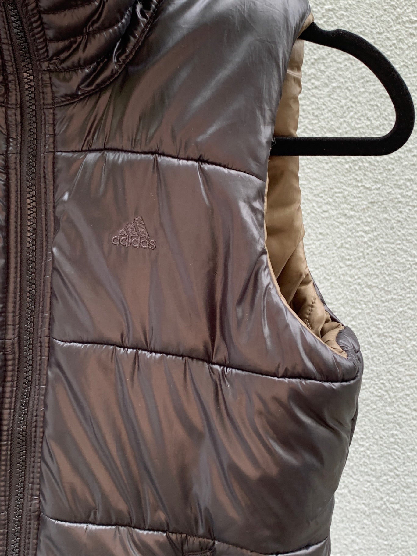 Adidas Wende Puffer Weste 36 Schwarz, Braun