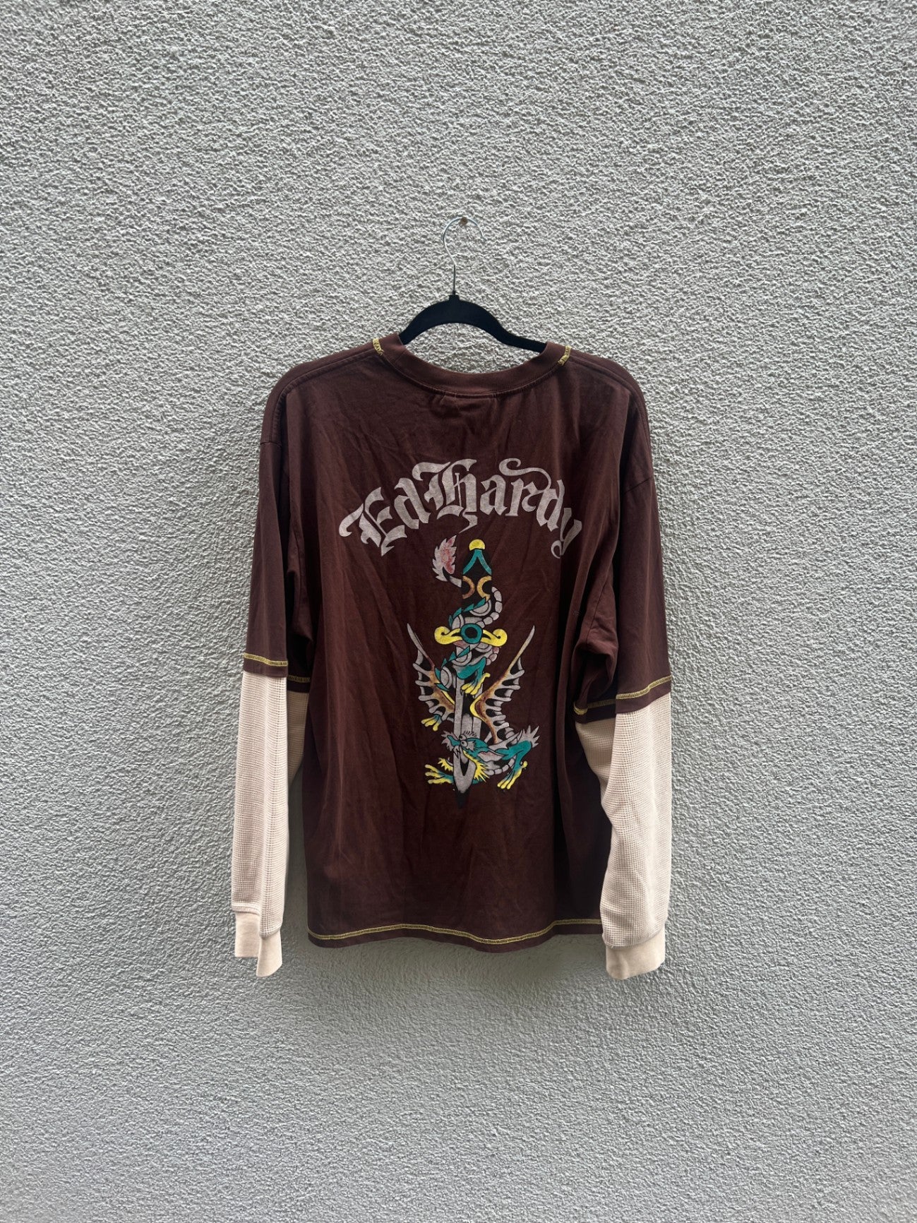 Ed Hardy Oberteil M Braun und Beigetöne