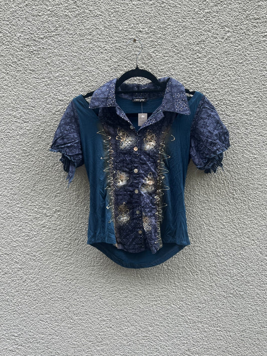 Miss You Bluse M Blau